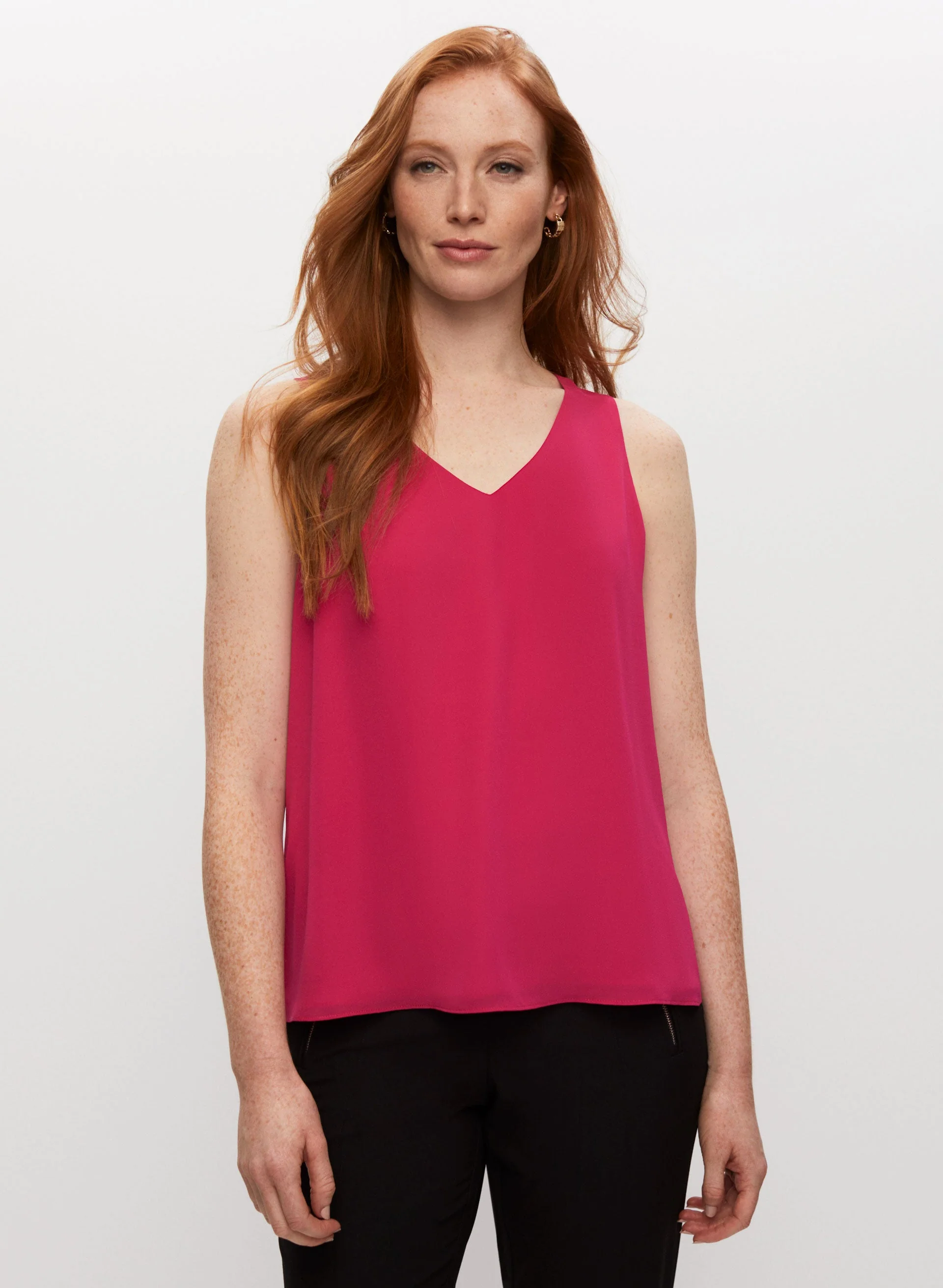 Sleeveless V-Neck Blouse