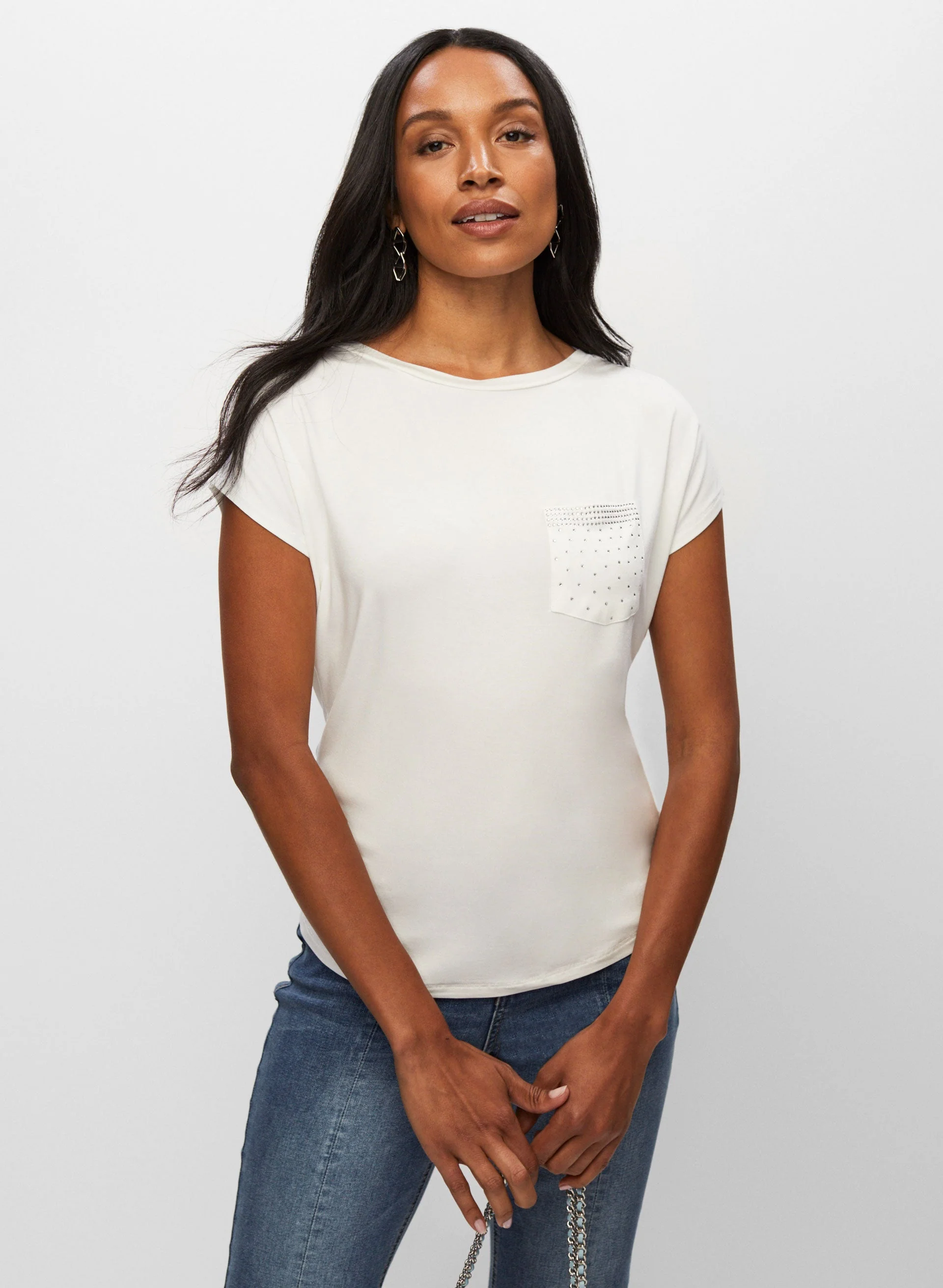 Essential Embellished Pocket Tee