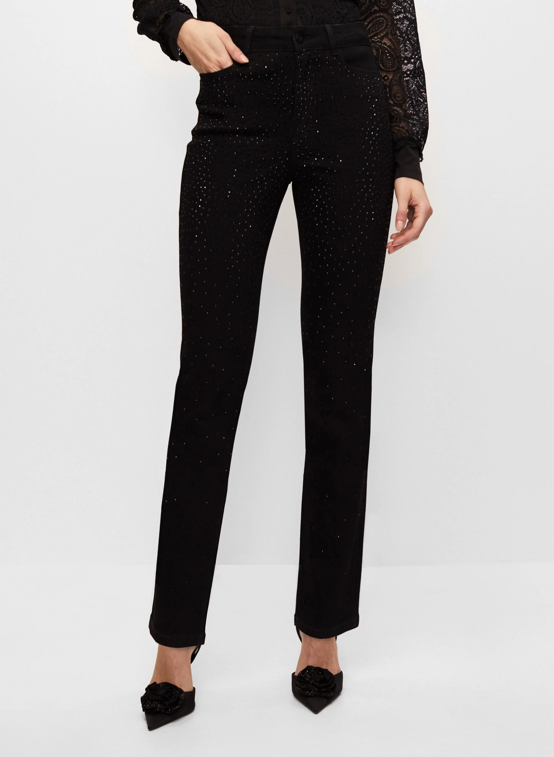 Embellished Straight Leg Jeans