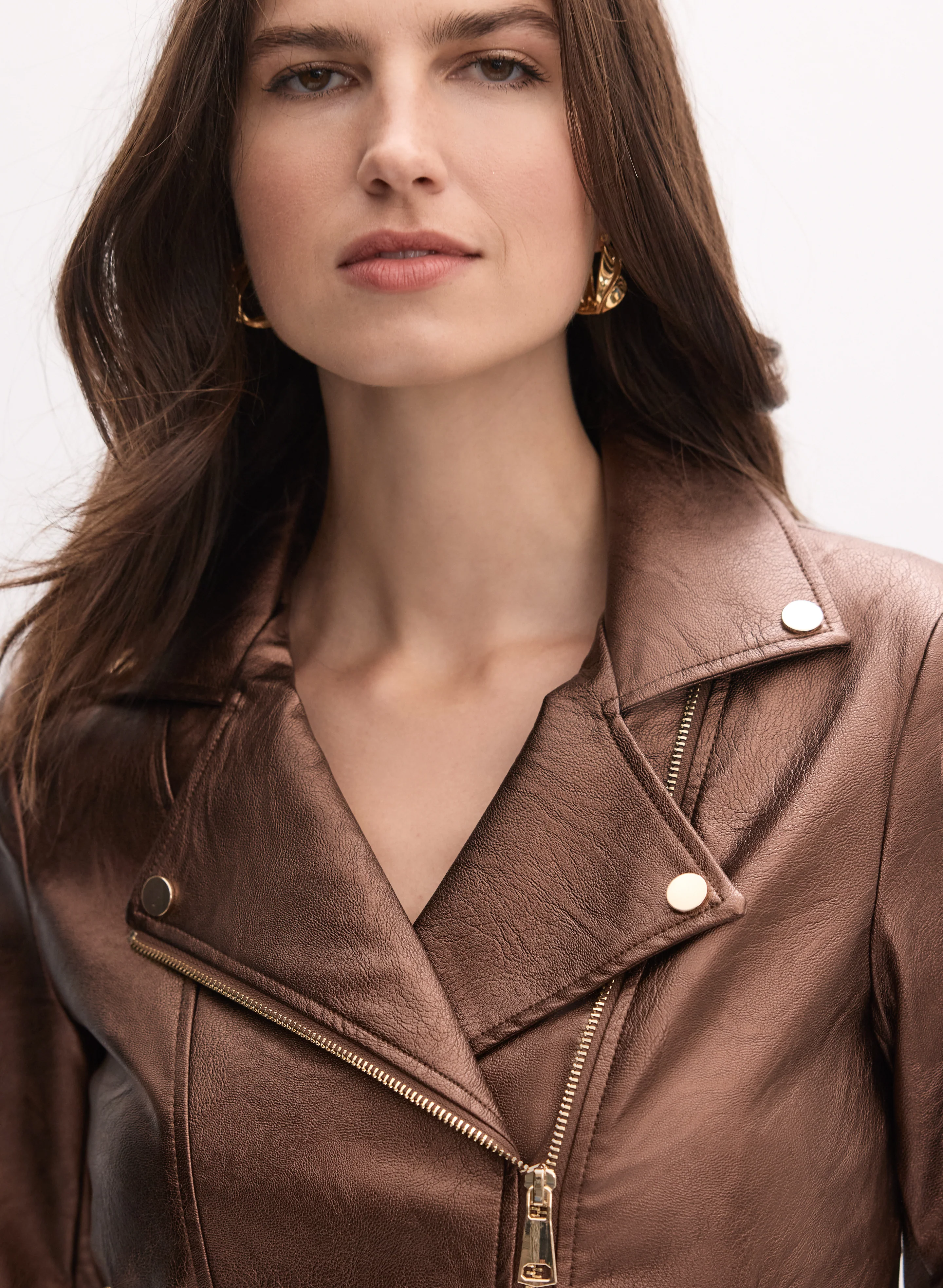 Joseph Ribkoff - Metallic Vegan Leather Jacket