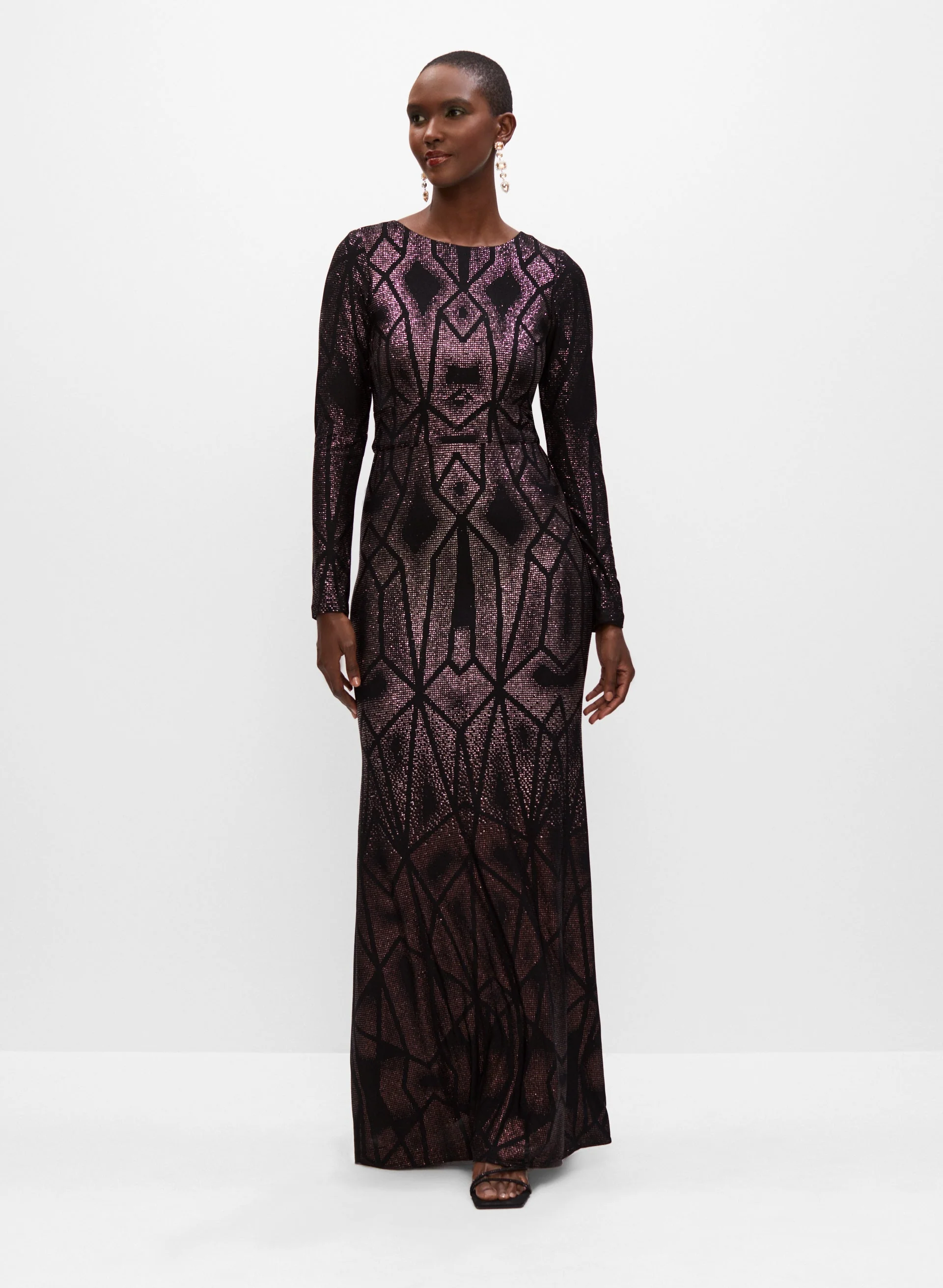 Glitter Geometric Motif Dress