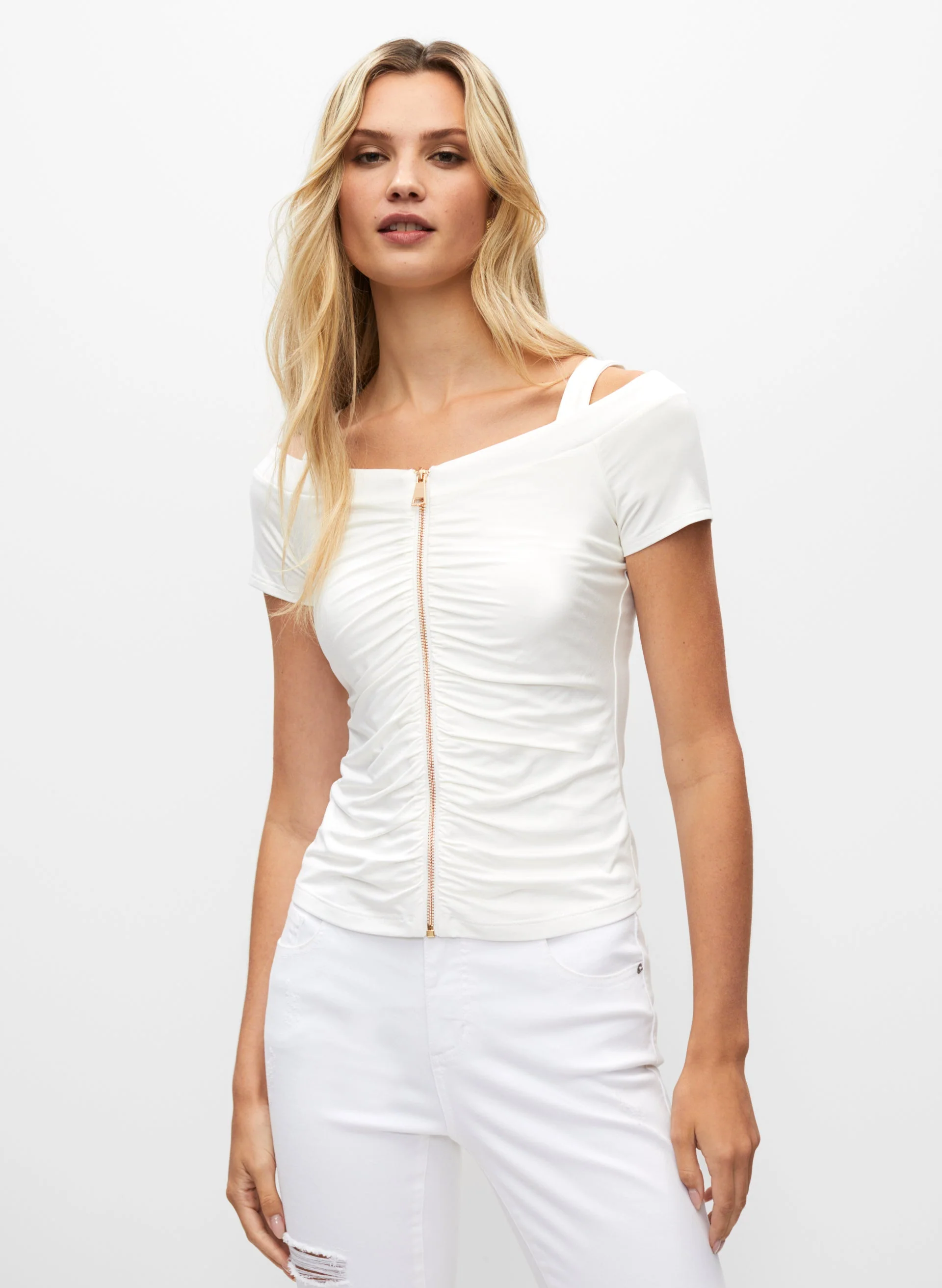 Contrast Zip Top