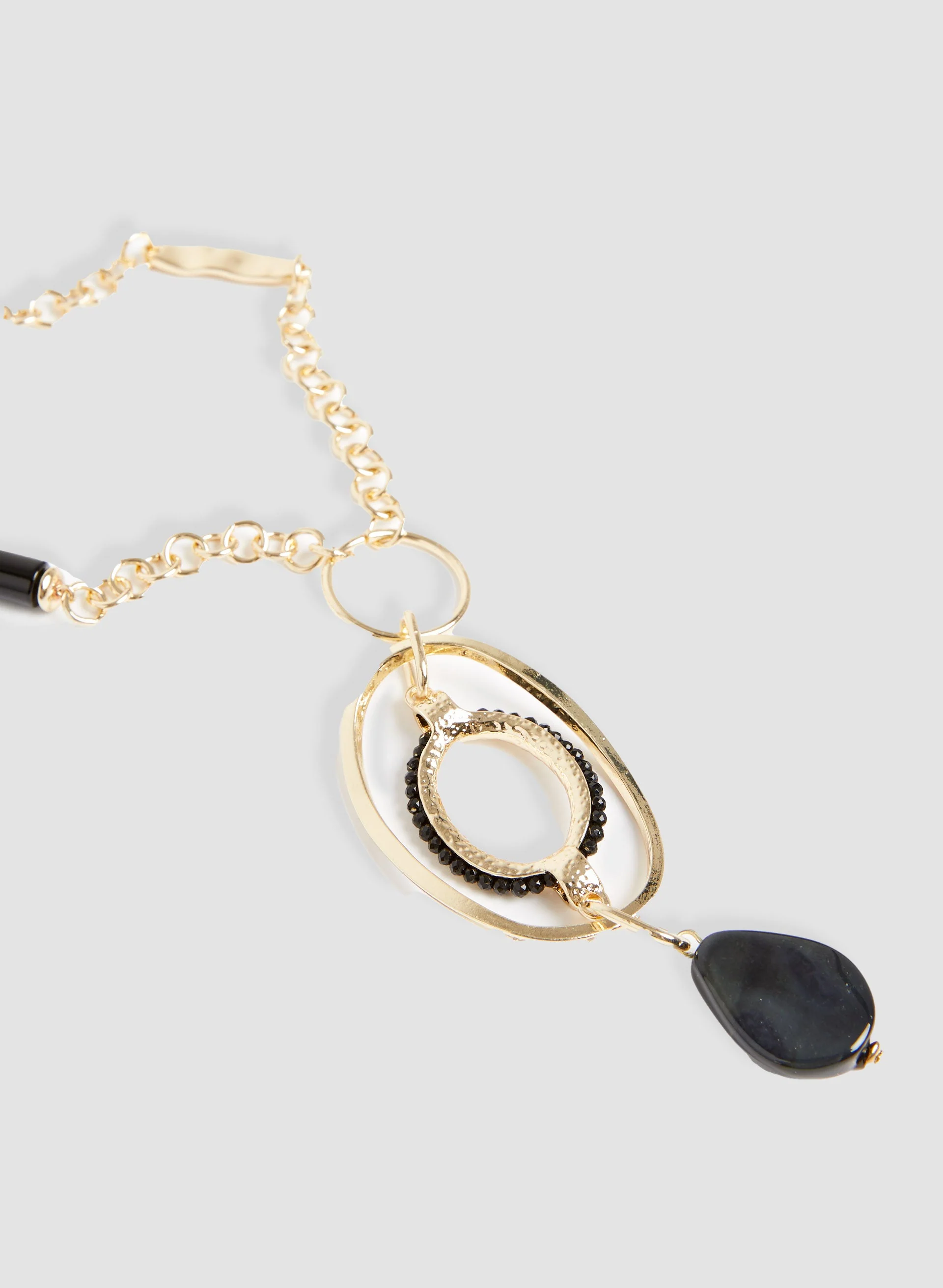 Faceted Stone Pendant Necklace