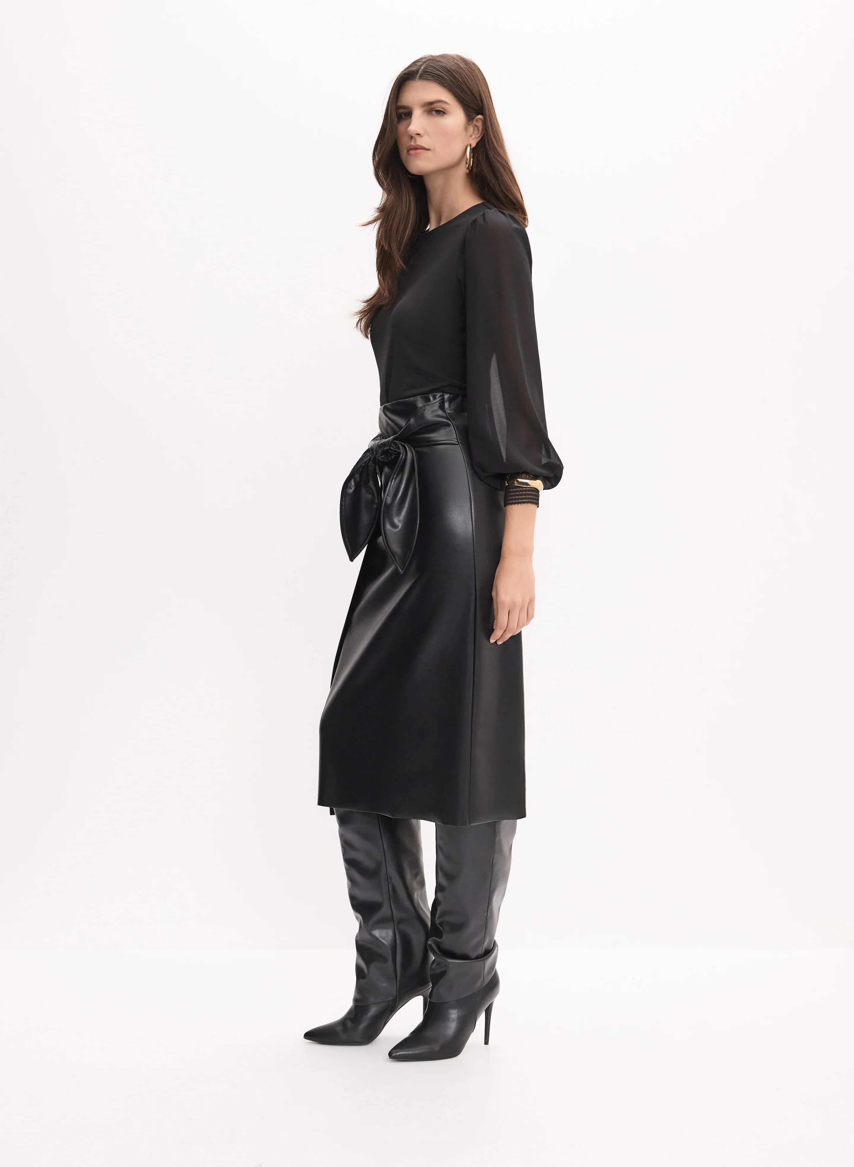 Joseph Ribkoff - Vegan Leather Wrap Skirt