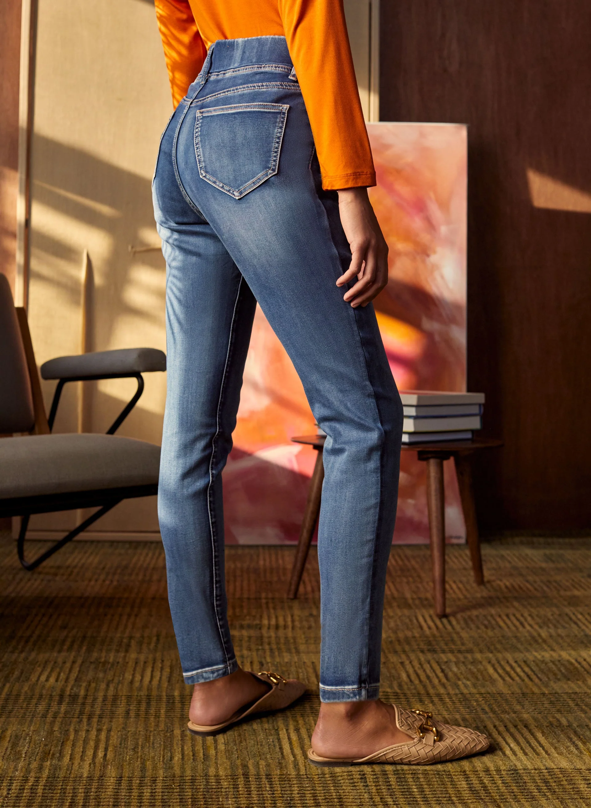Pull-On Slim Leg Jeans