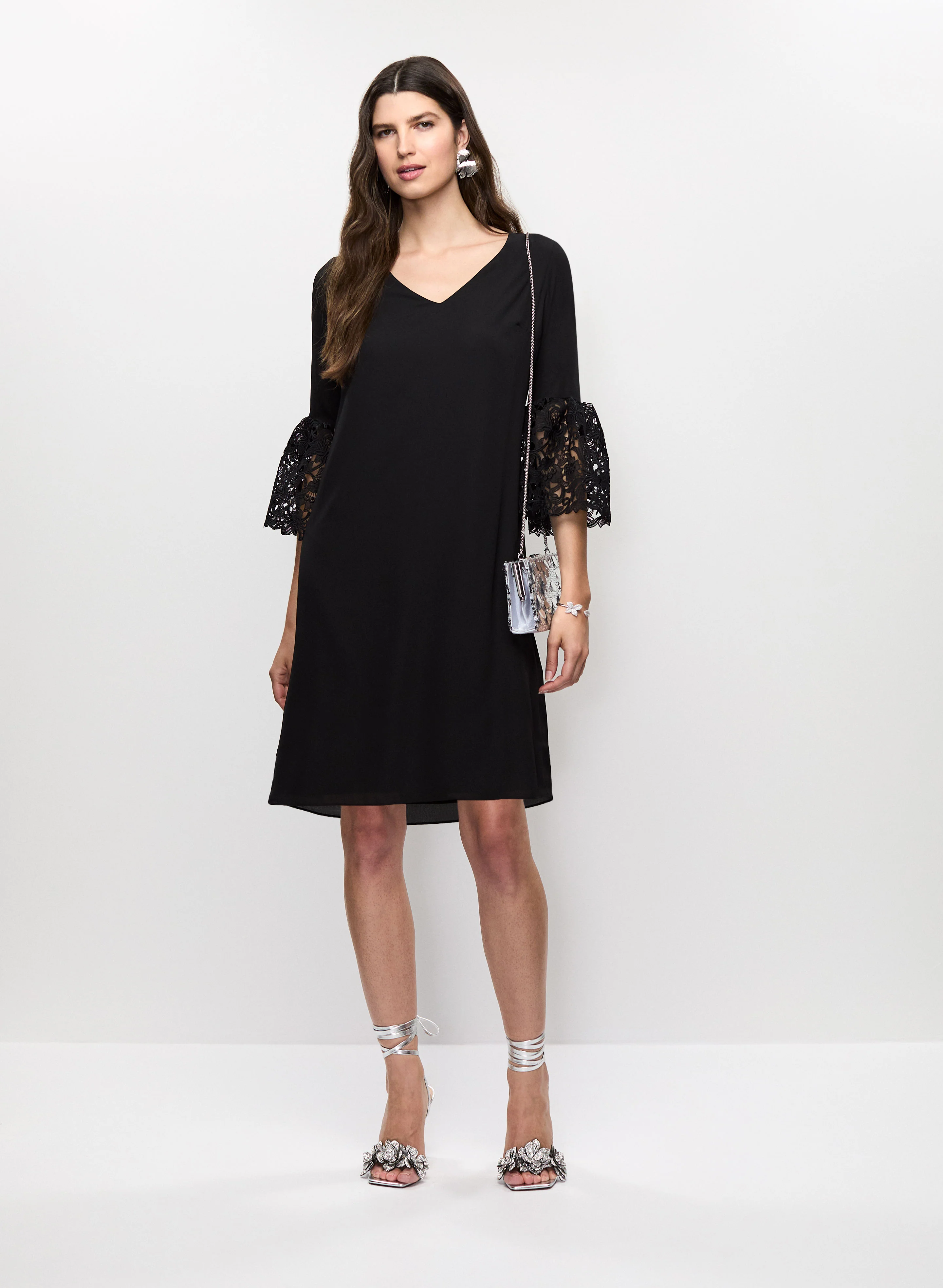 Joseph Ribkoff - Lace Bell Sleeve Dress