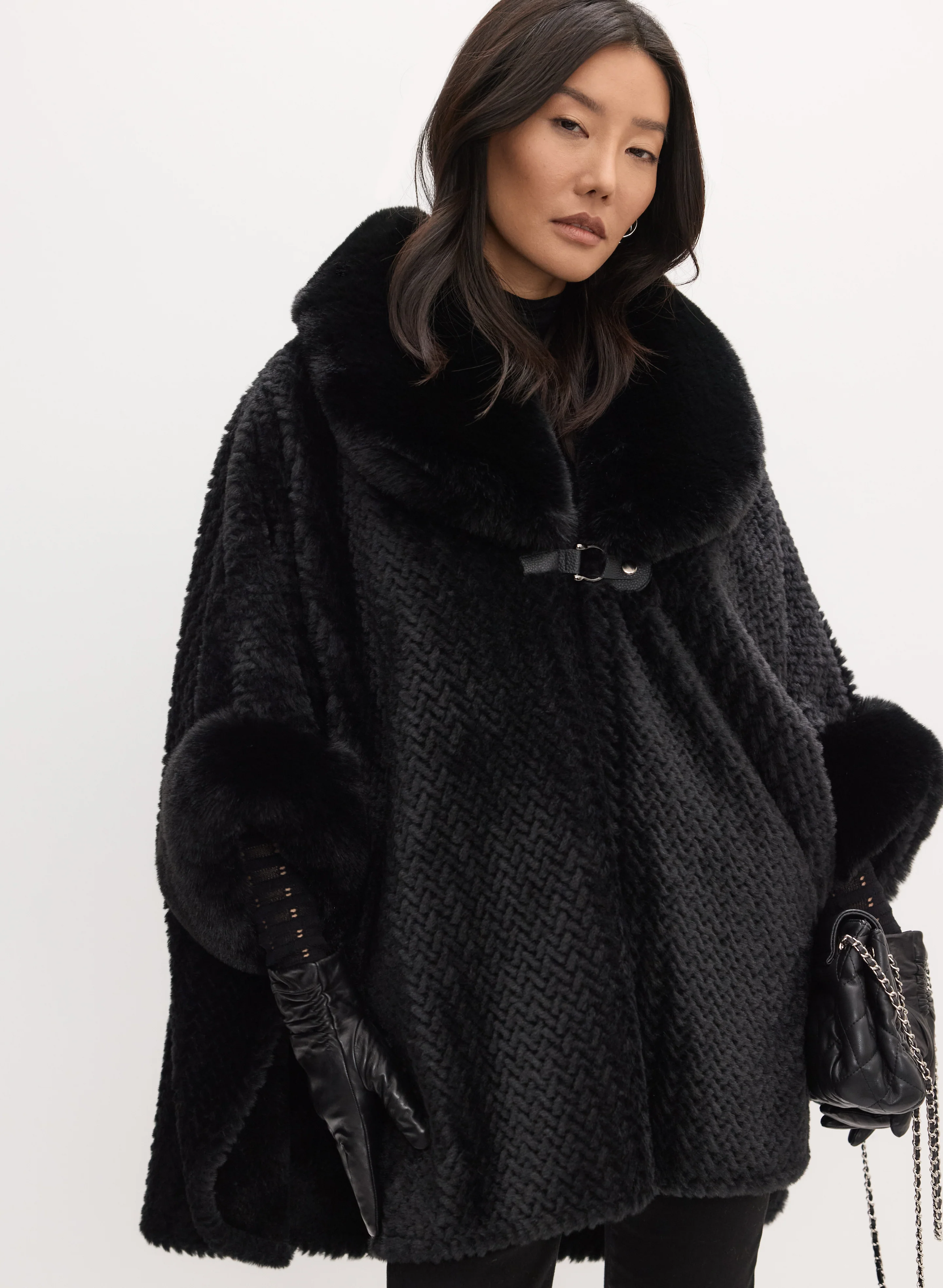 Faux-Fur Poncho