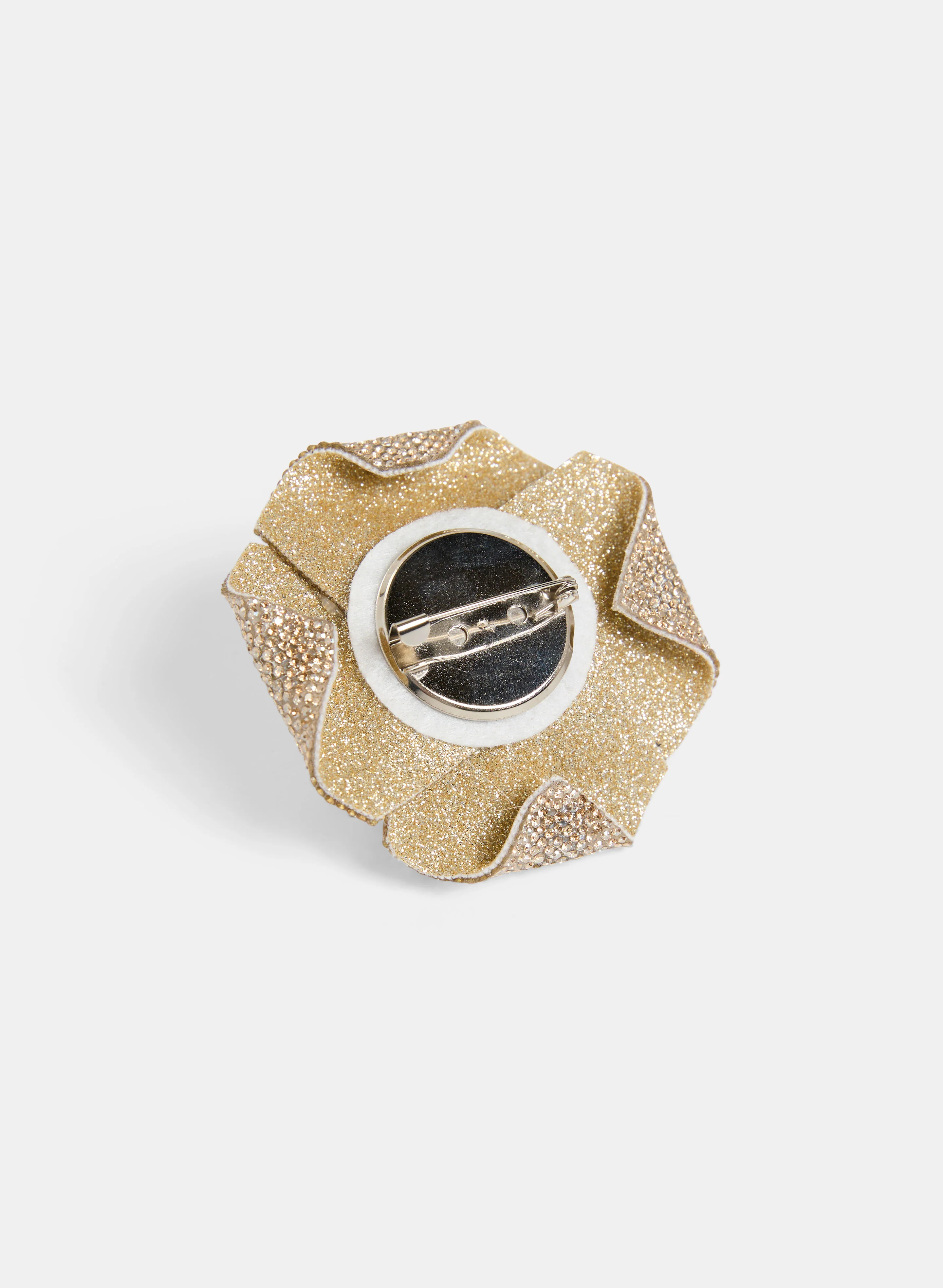 Rhinestone & Flower Brooch