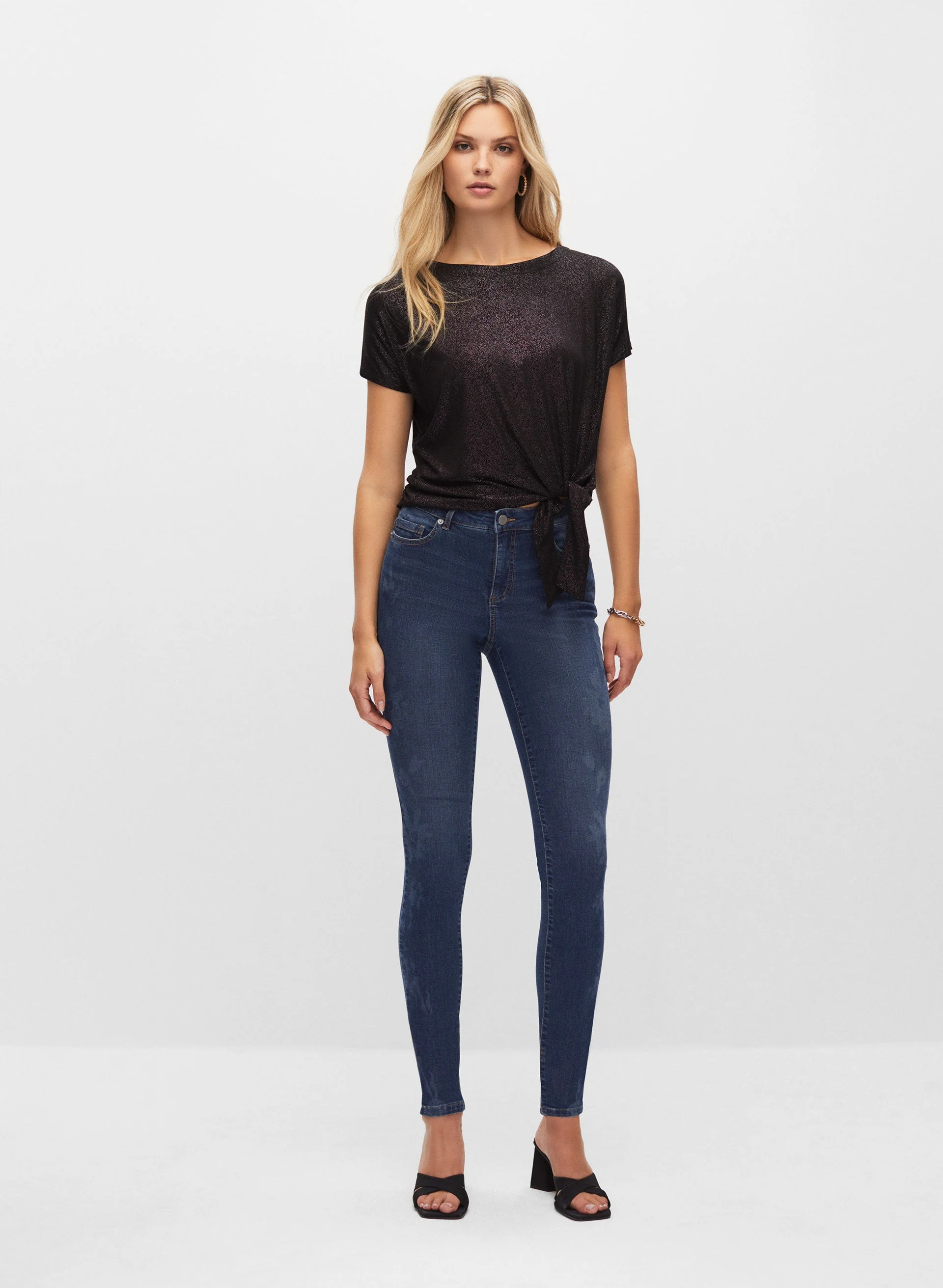 Floral Print Slim Leg Jeans