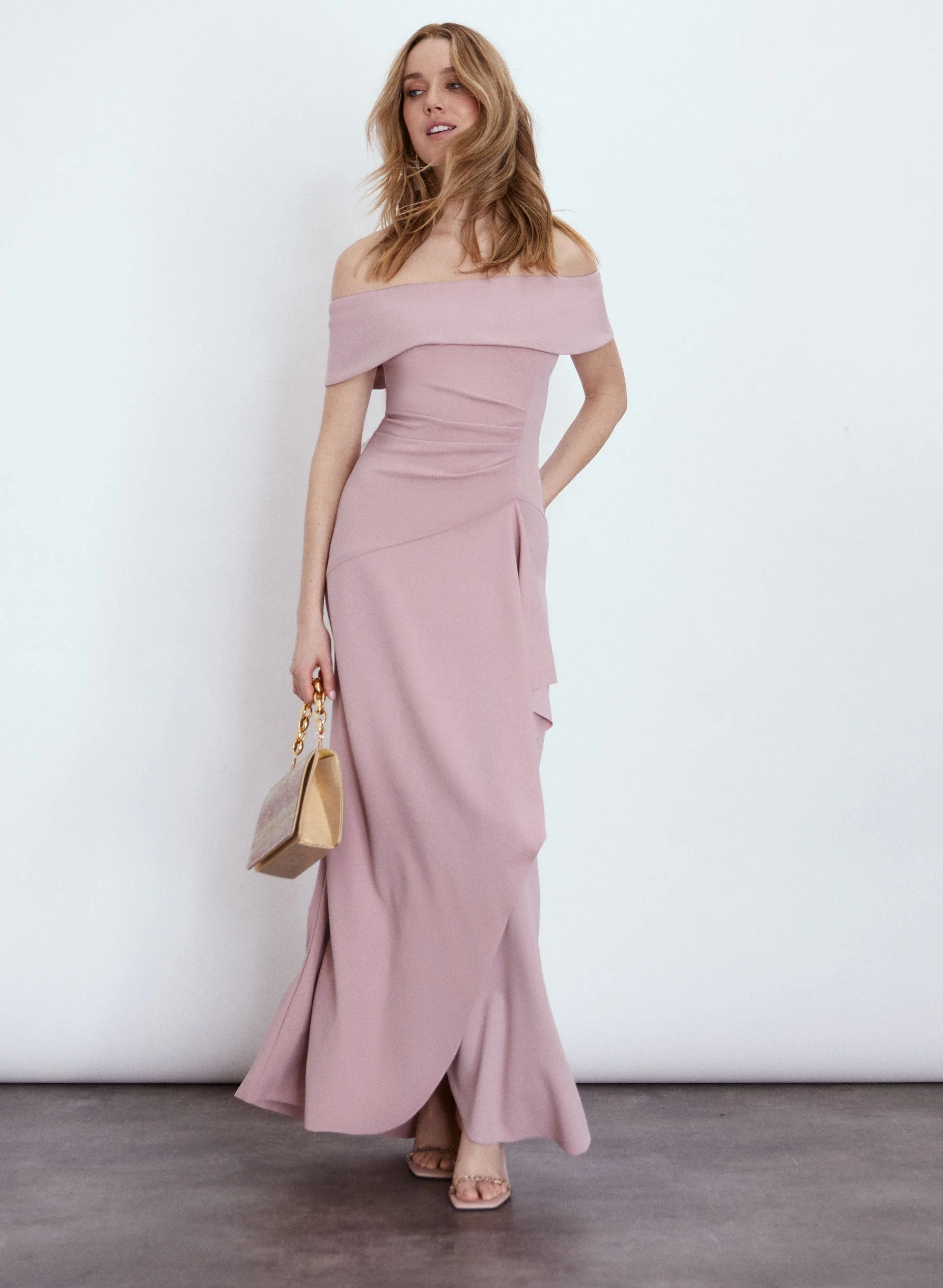 Off-the-Shoulder Flounce Dress
