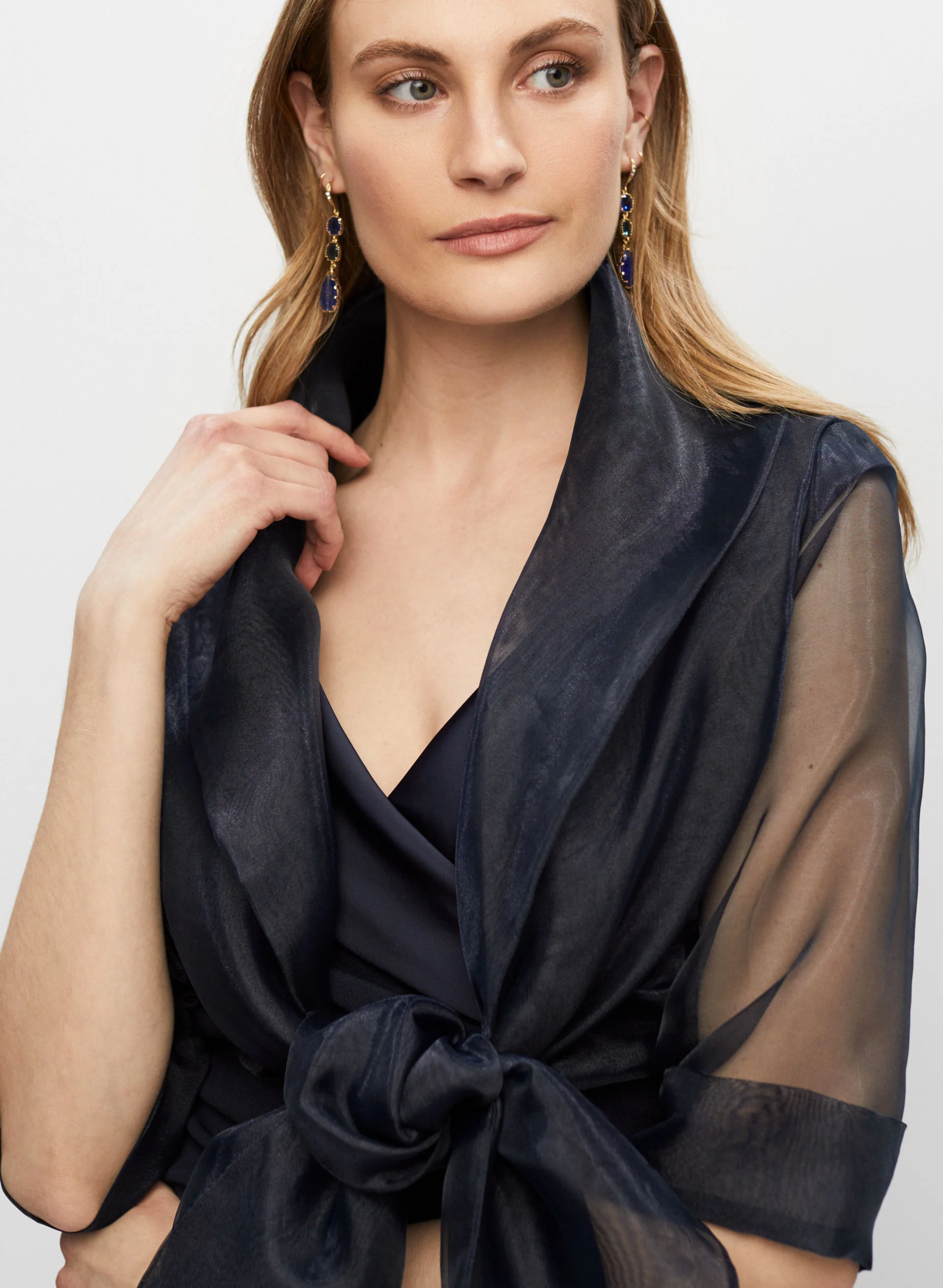 Oversized Tie Detail Bolero