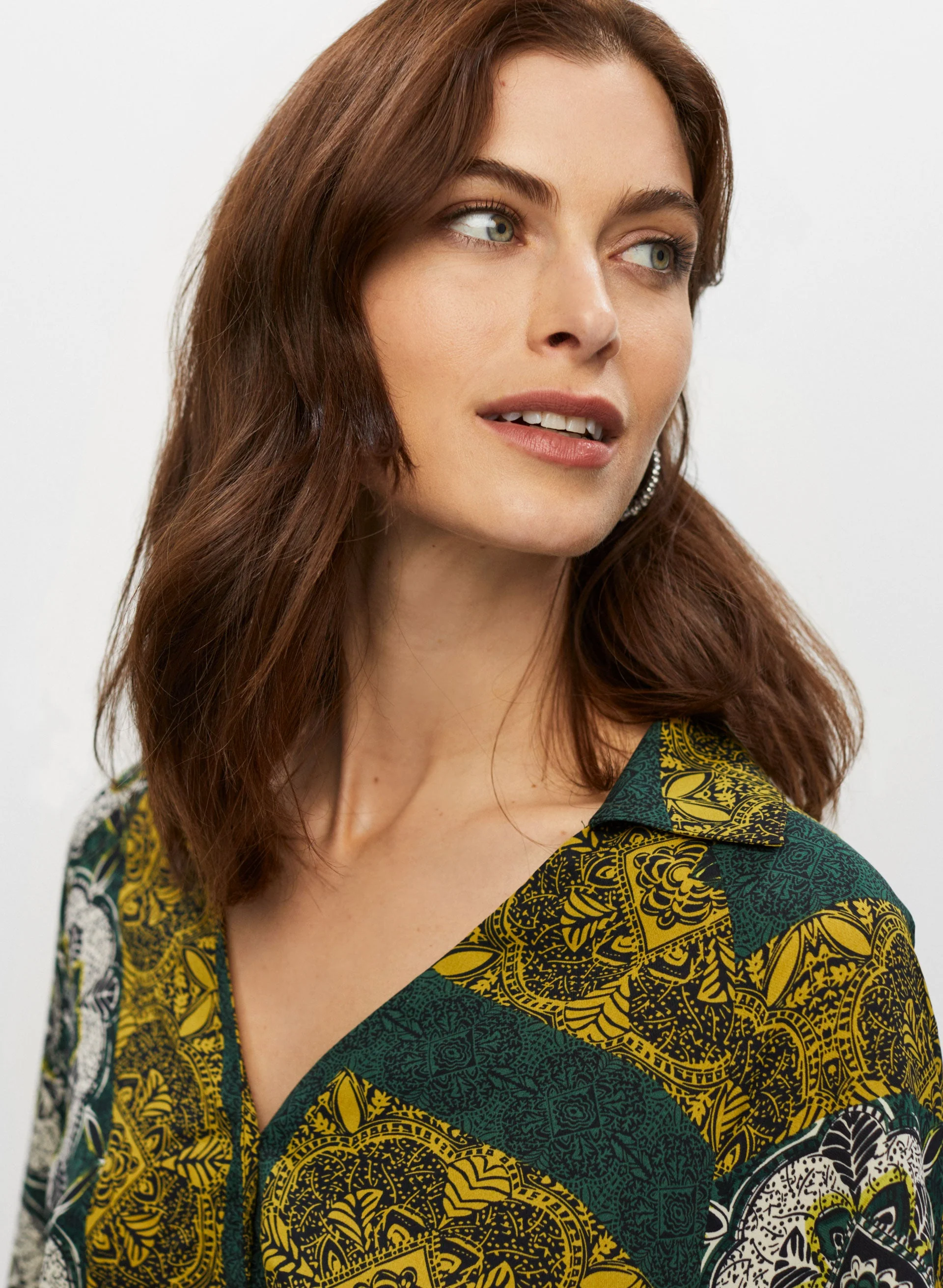 Abstract Print Asymmetrical Top