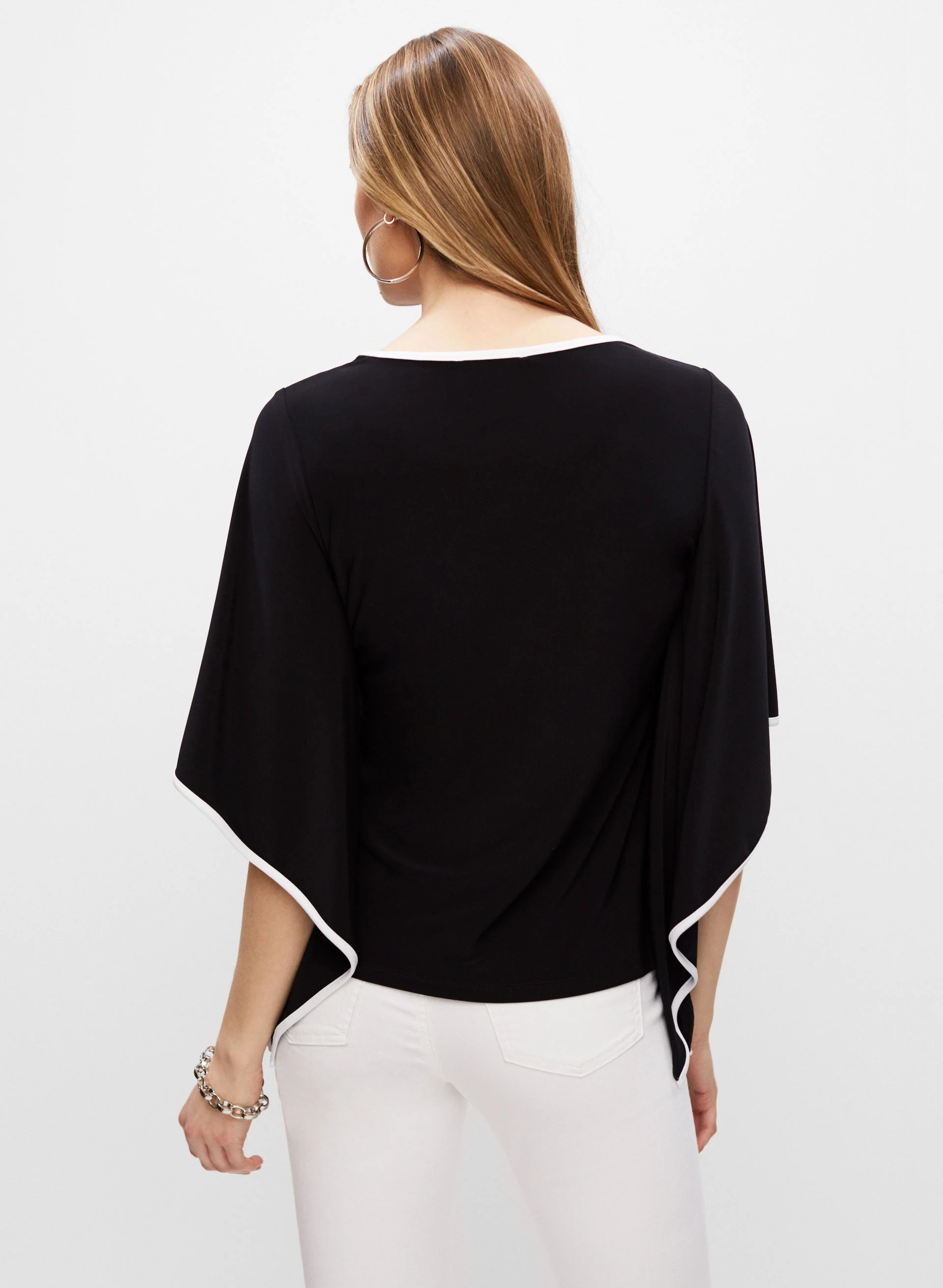 Joseph Ribkoff - Asymmetric Sleeve Top