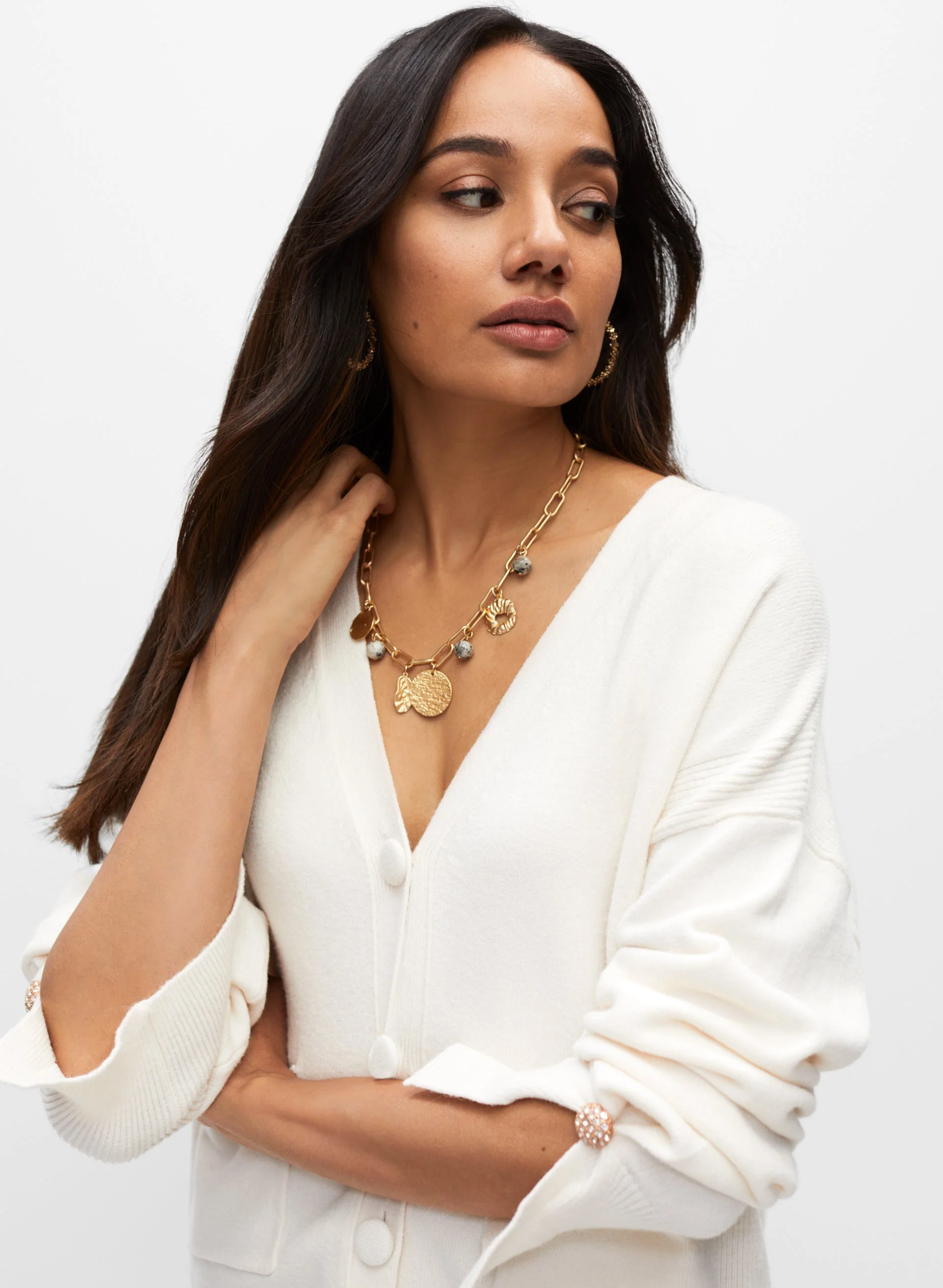 V-Neck Button Front Cardigan