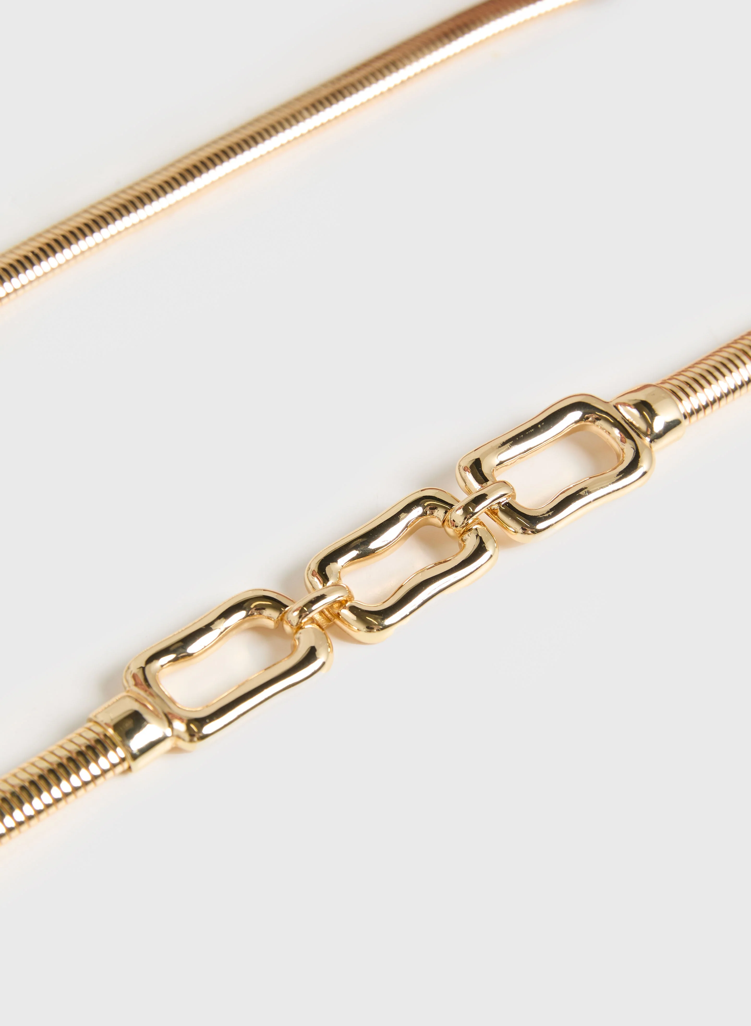 Link Buckle Metallic Belt