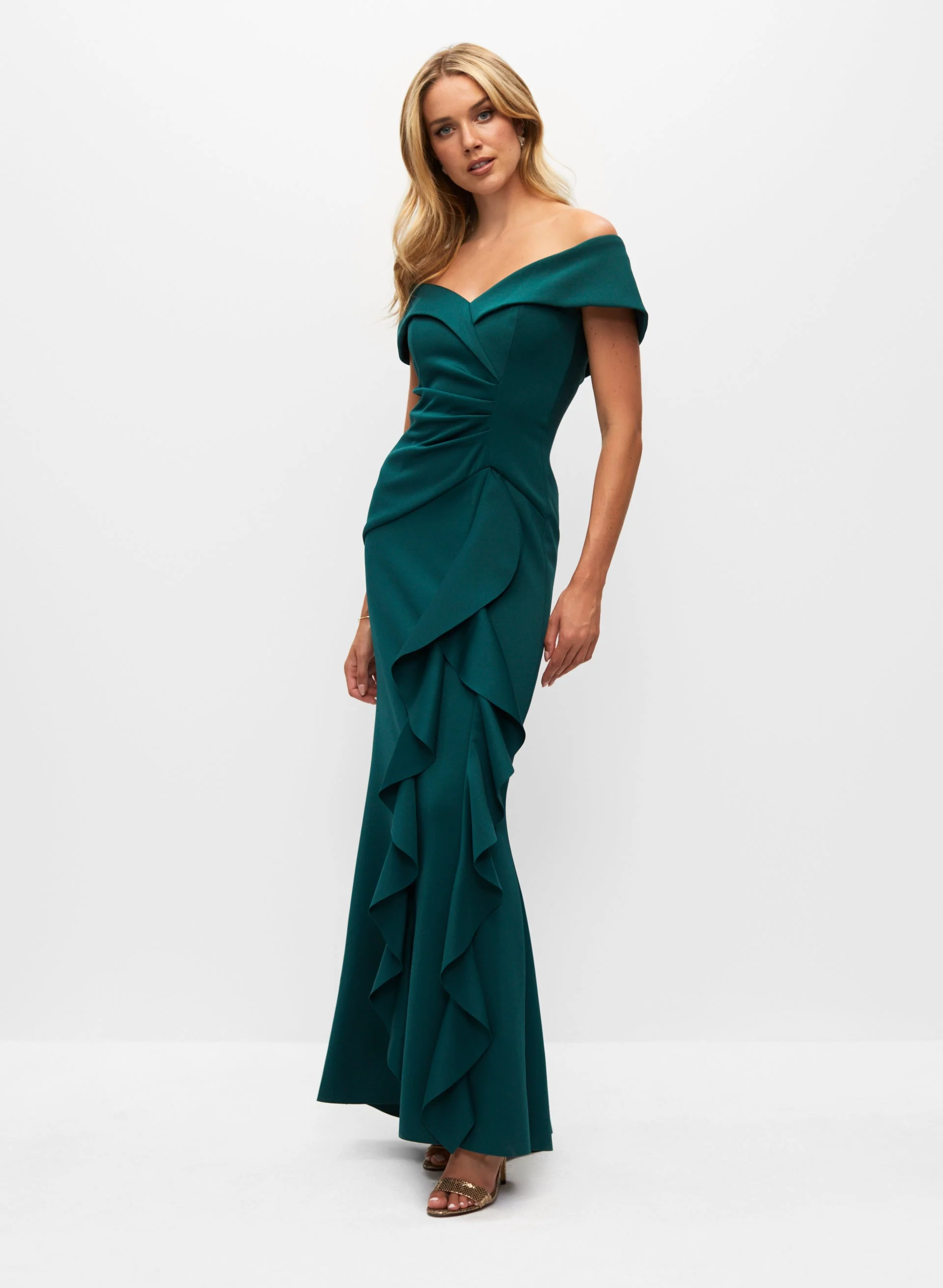 Off The Shoulder Ruffle Gown