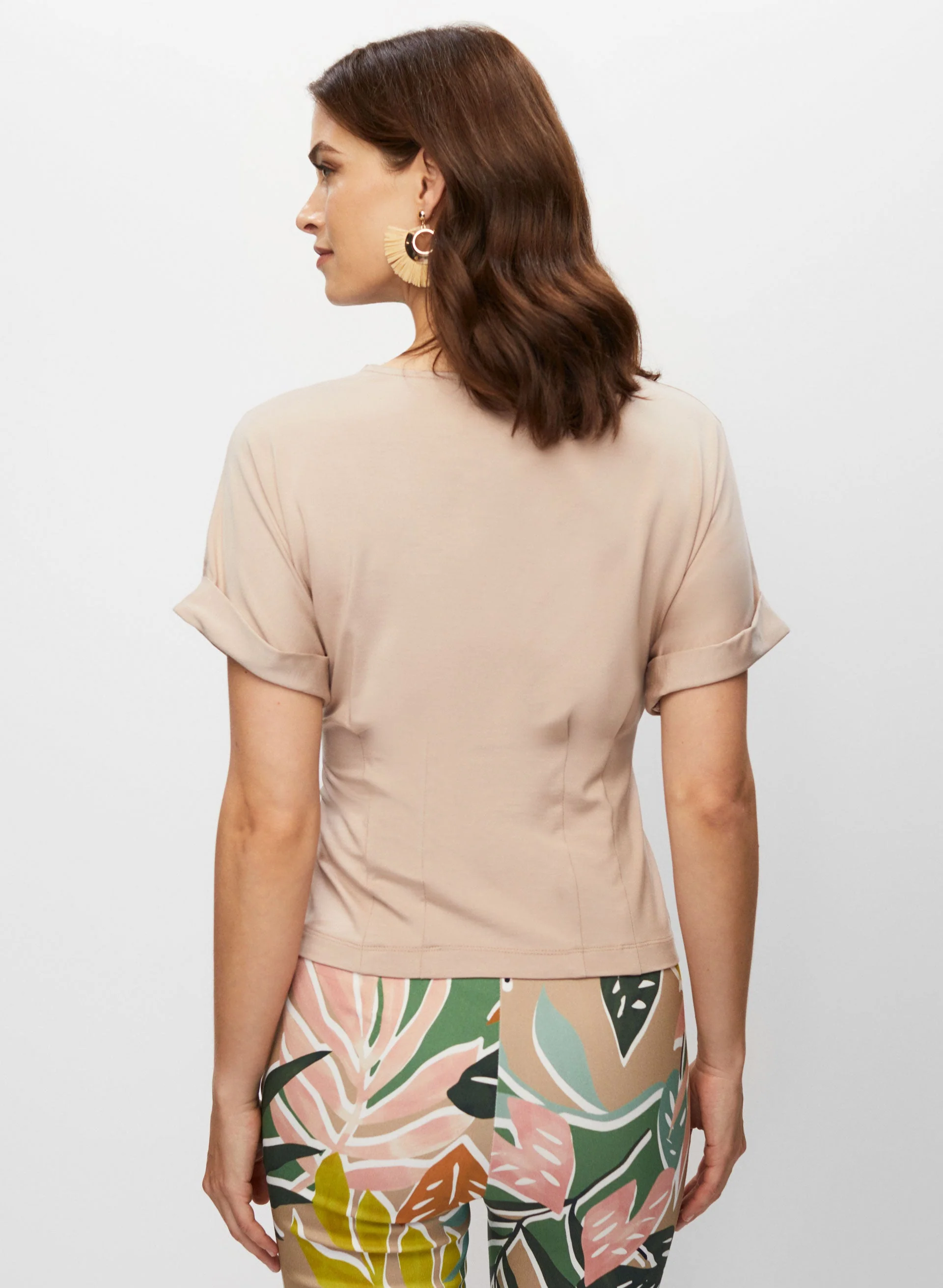 Corset Effect Short Sleeve Top