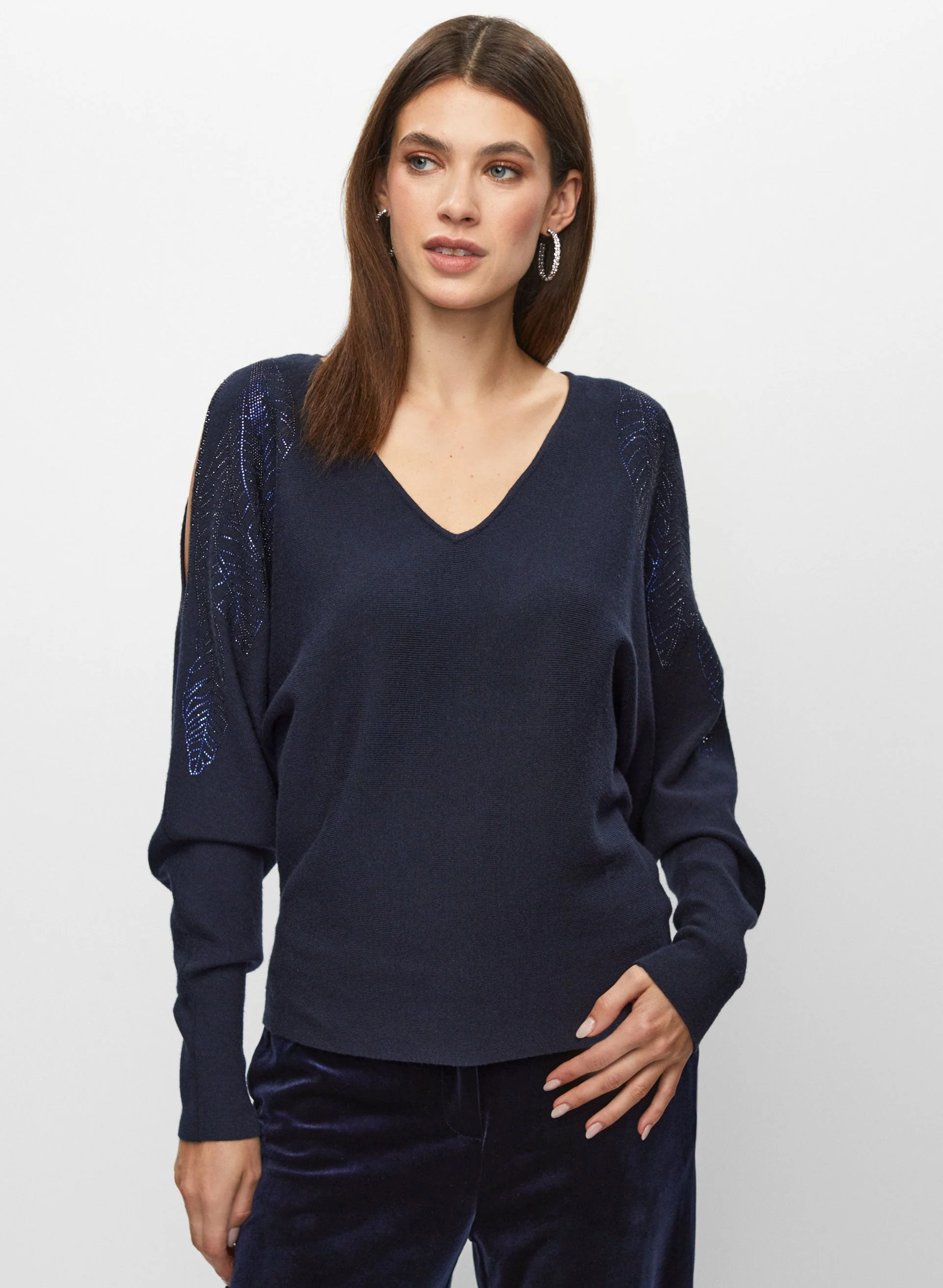 Sequin Detail Dolman Sleeve Sweater