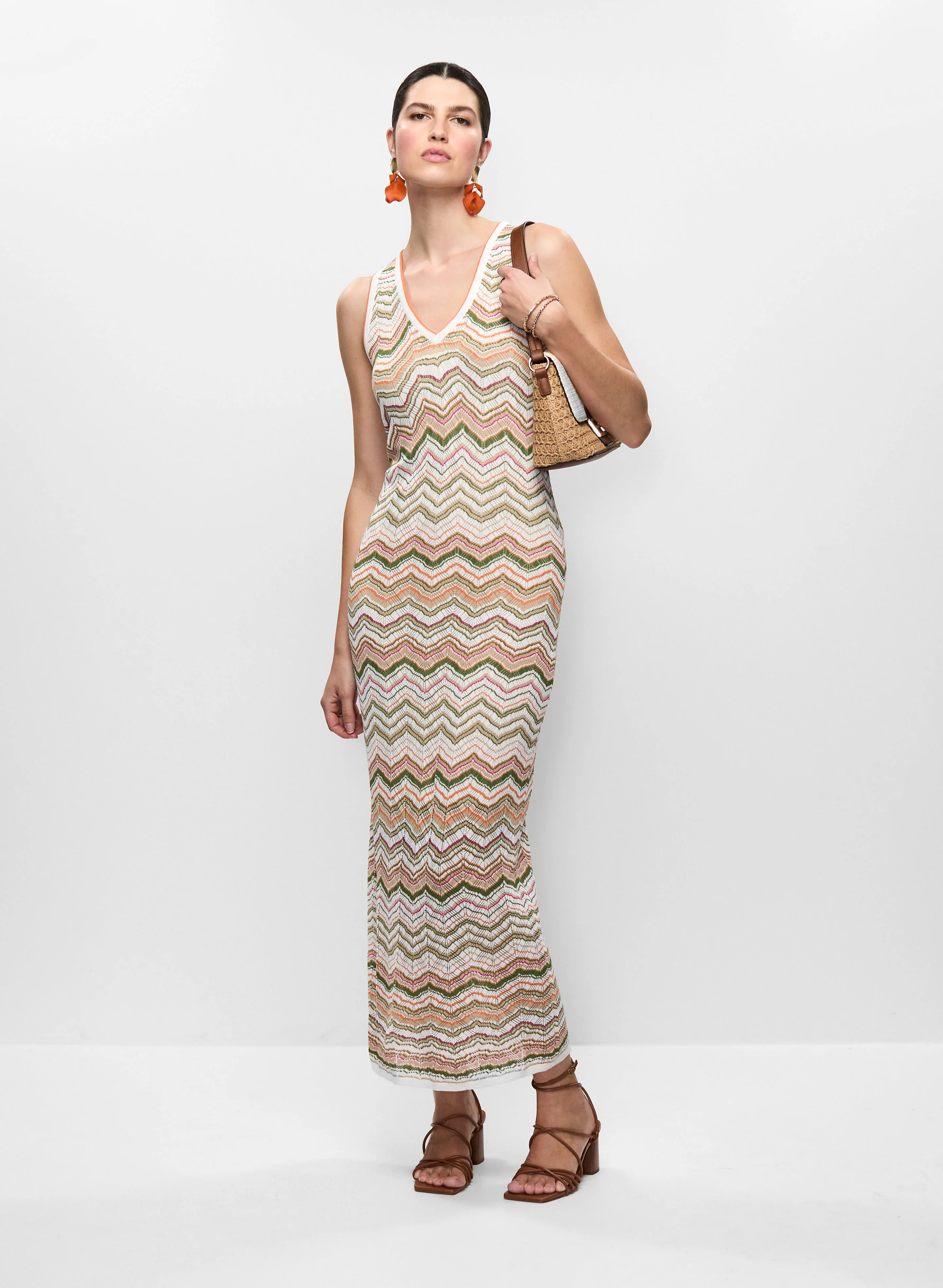 Zigzag Knit Maxi Dress