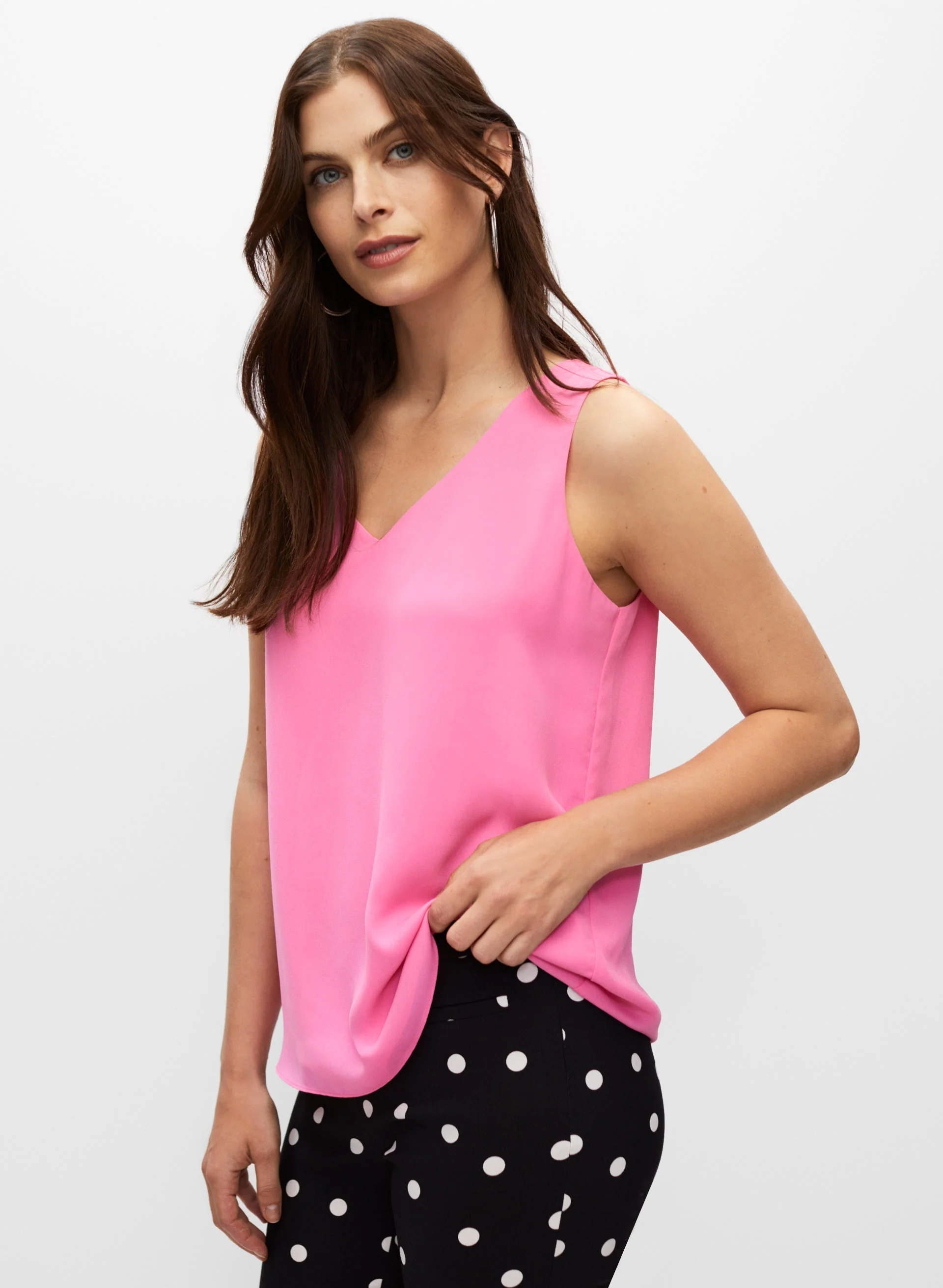 Sleeveless V-Neck Blouse