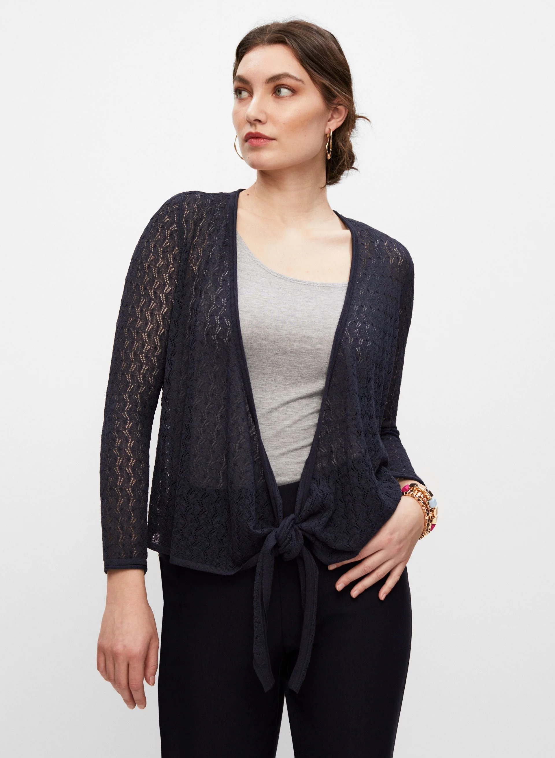 Open Front Knit Cardigan