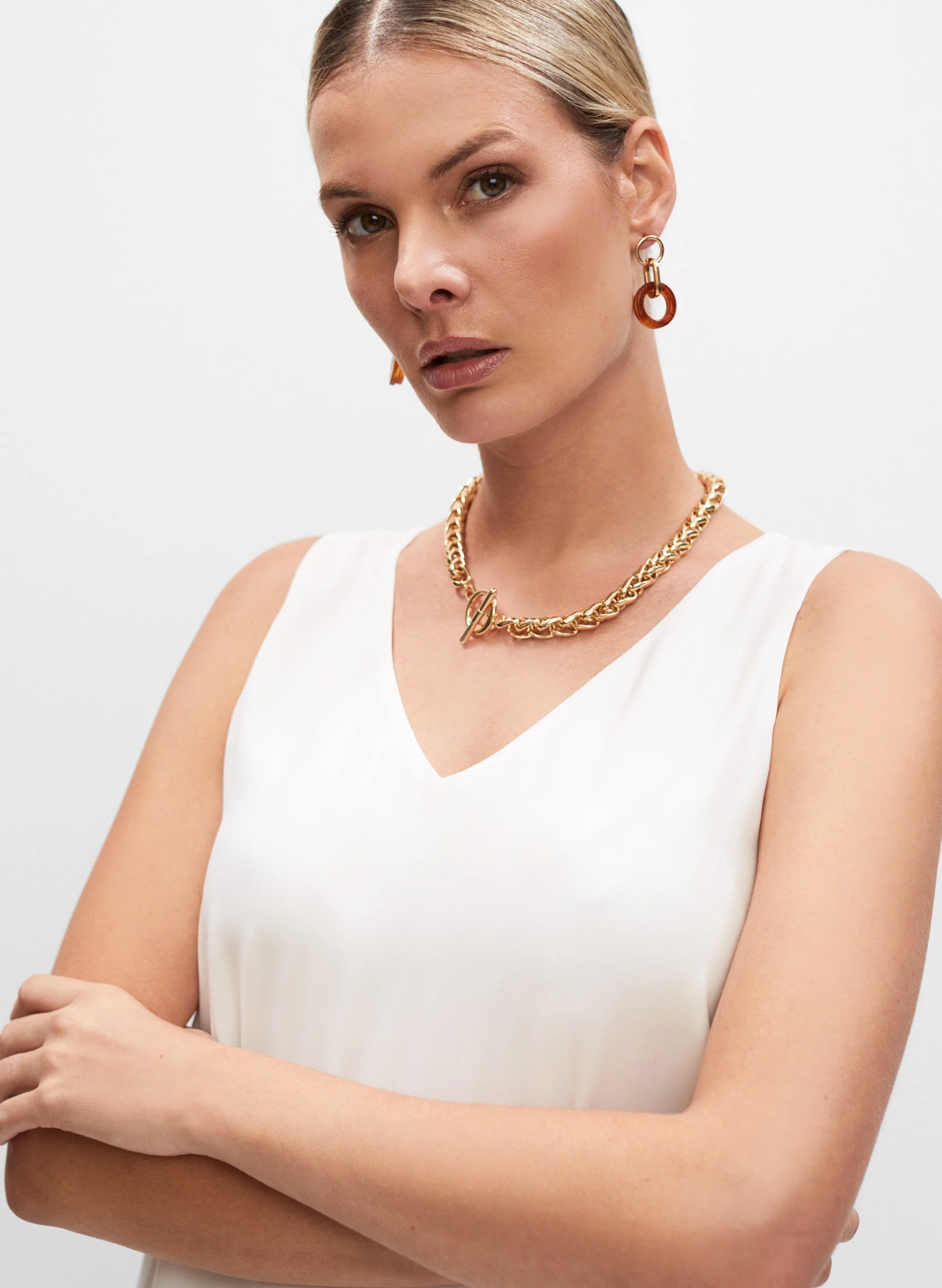 Sleeveless V-Neck Blouse