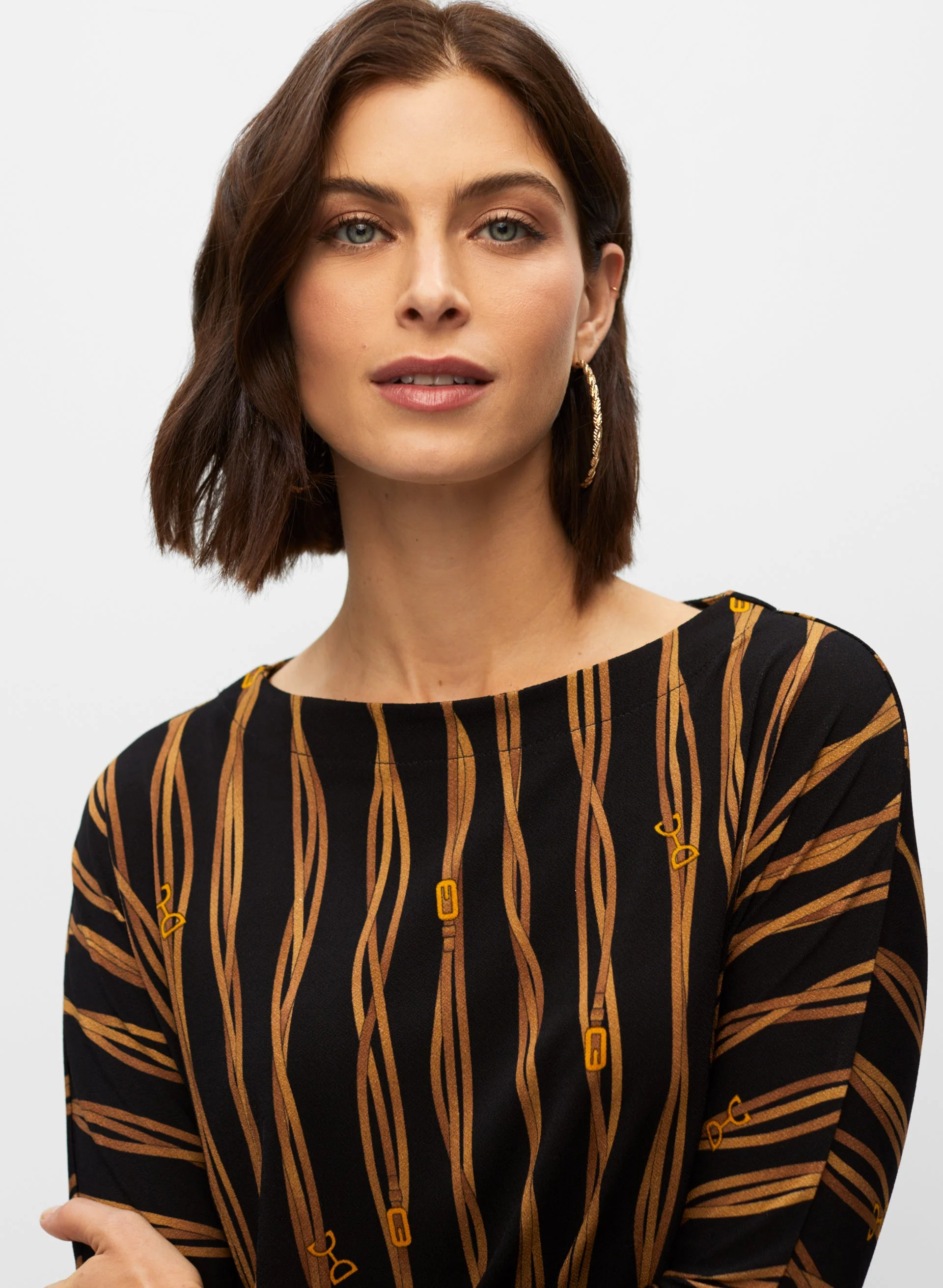 Equestrian Print Dolman Sleeve Top