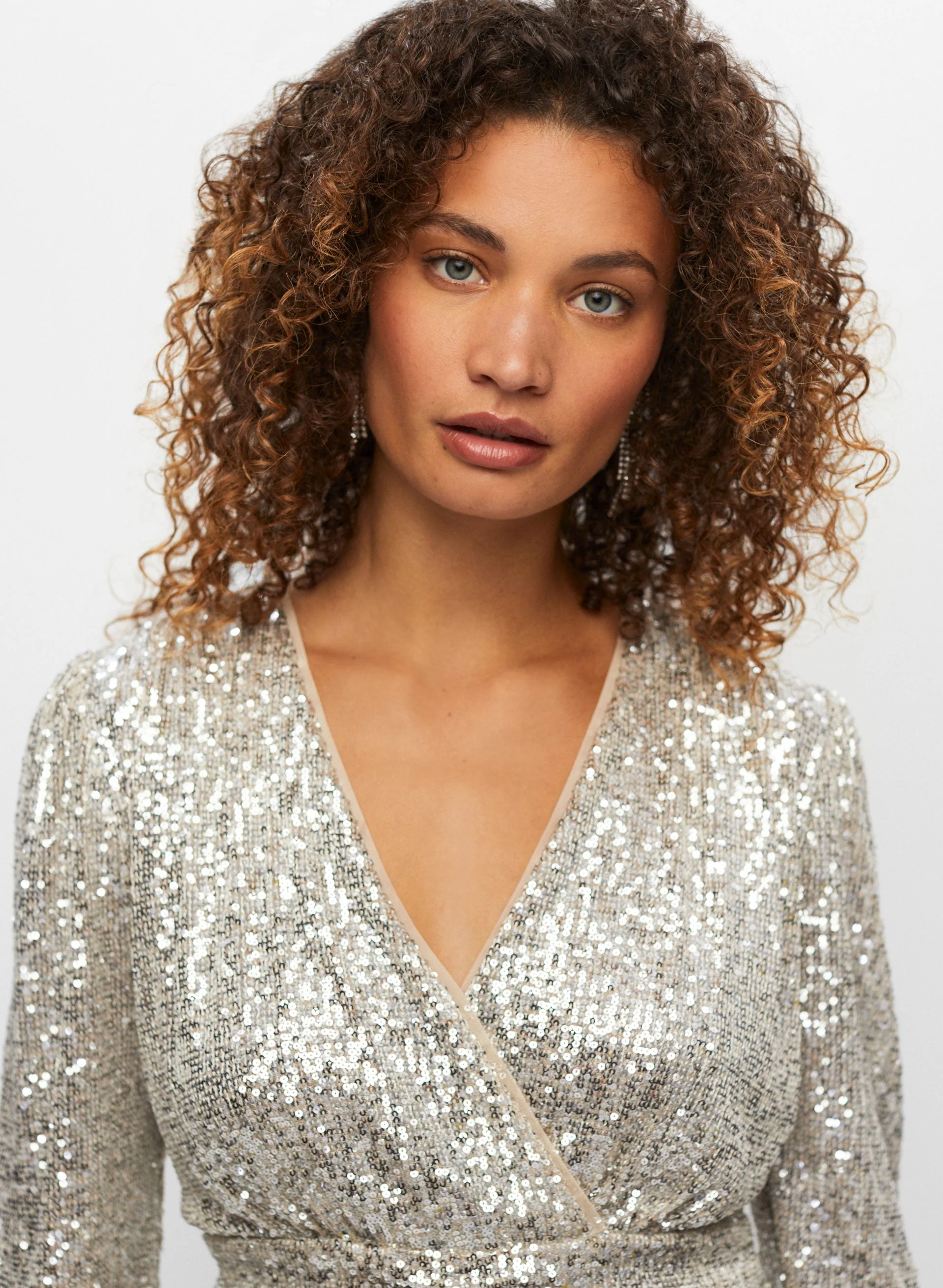 Sequin Peplum Top