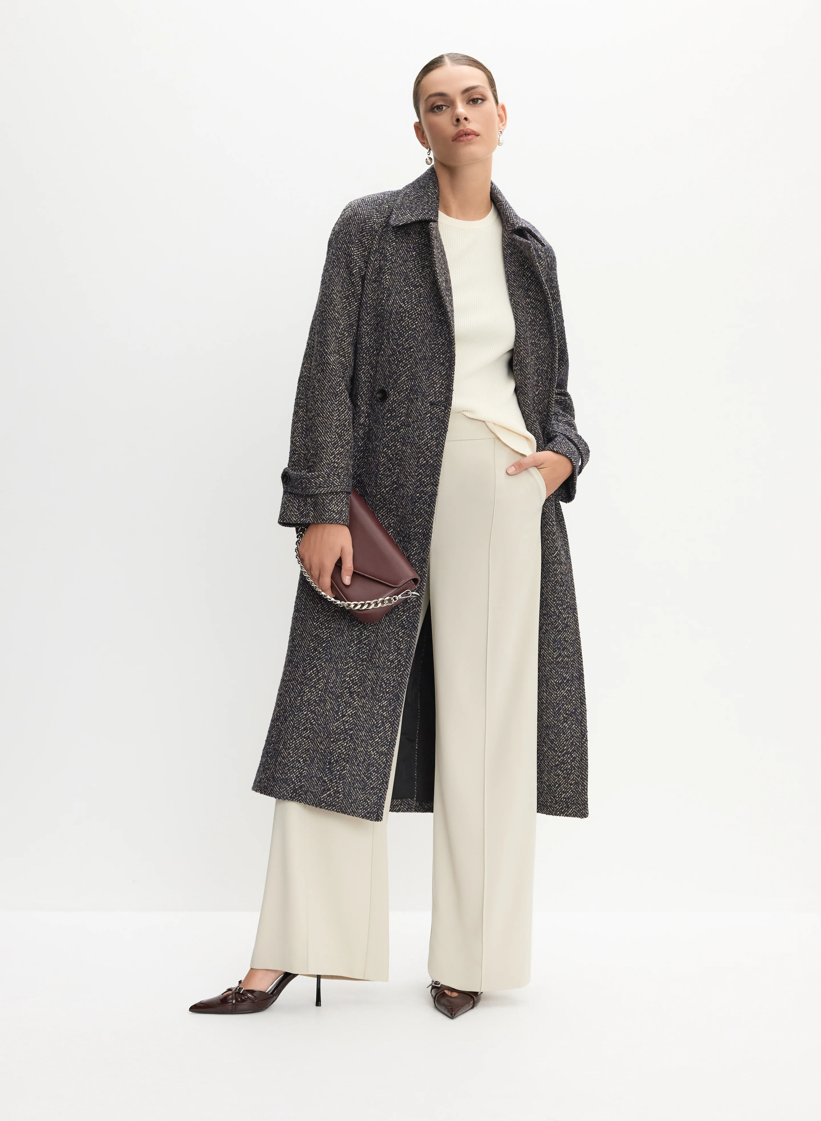 Tweed Wool-Blend Coat