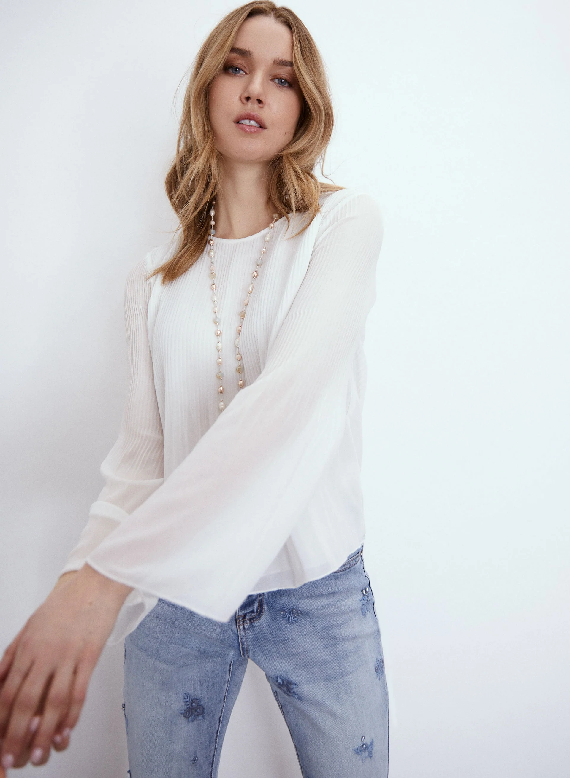 Pleated Chiffon Blouse