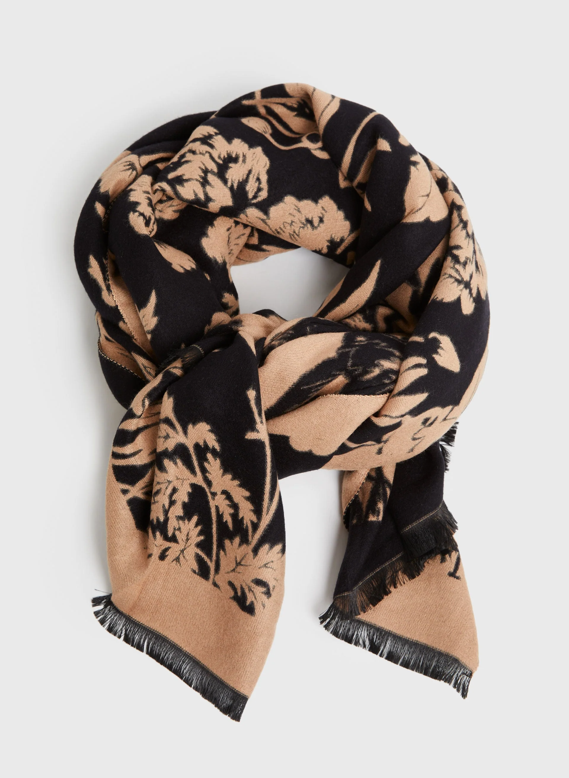 Floral Motif Jacquard Scarf