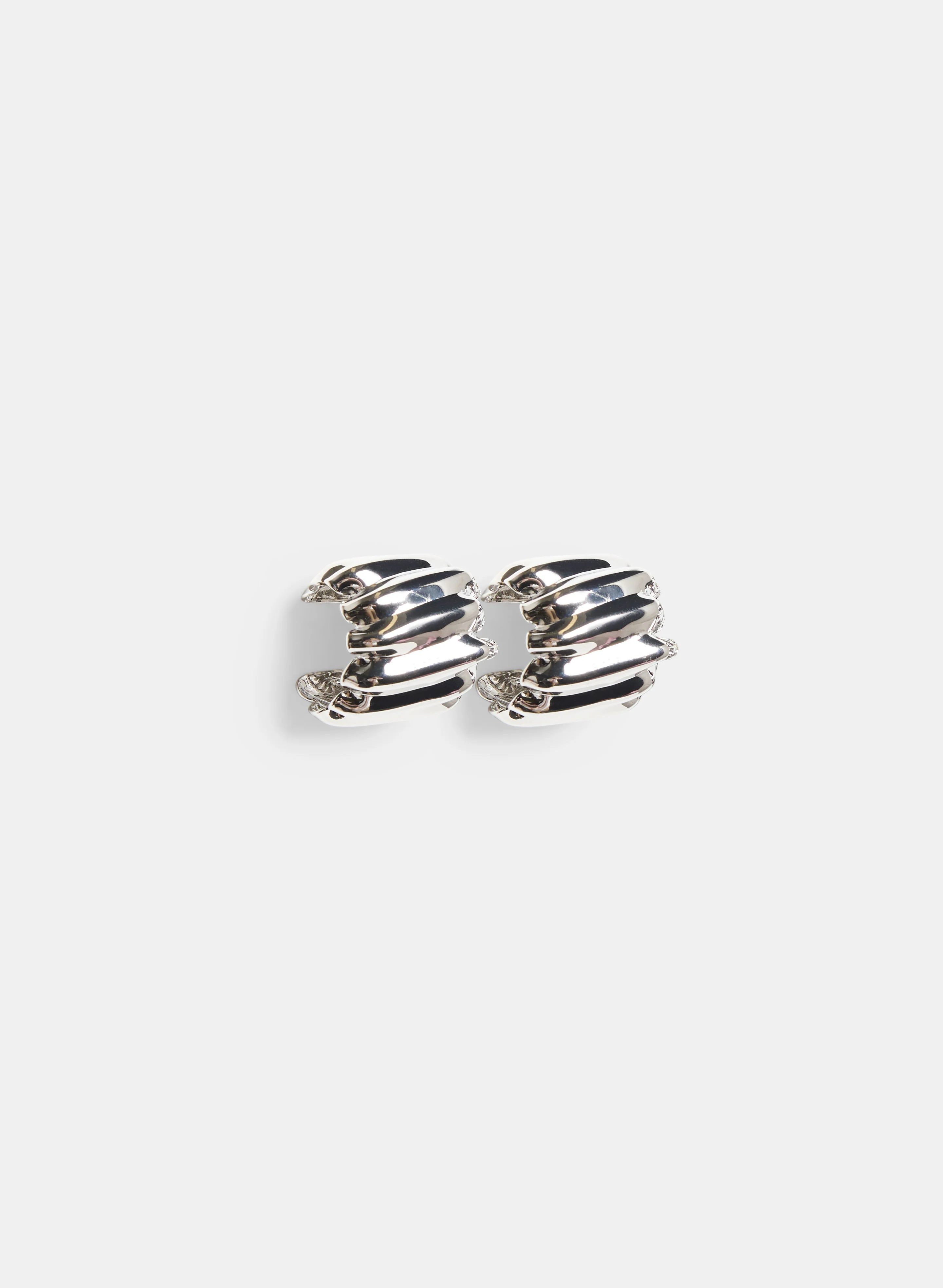 Ribbed Open-Hoop Earrings