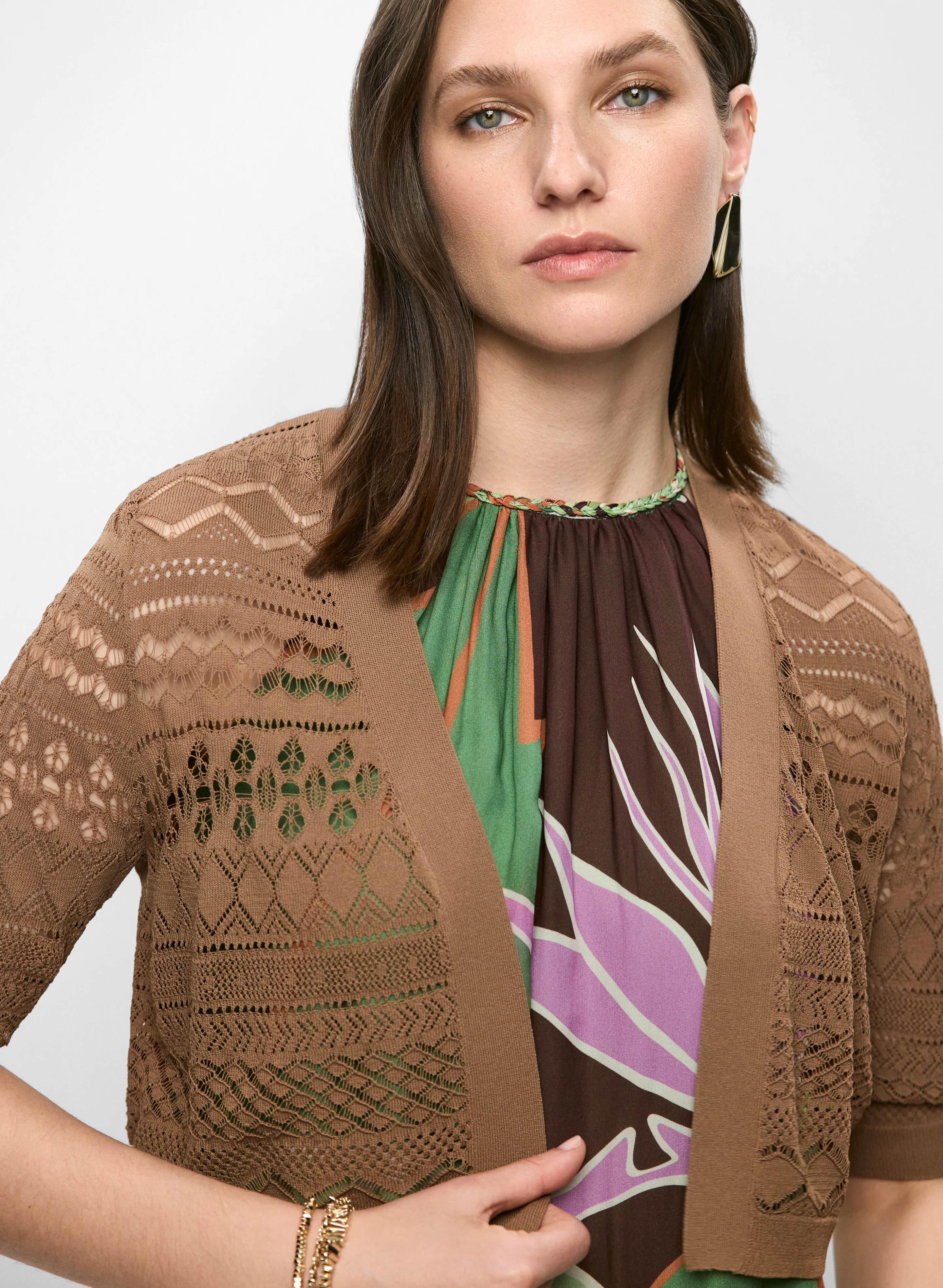 Pointelle Knit Bolero