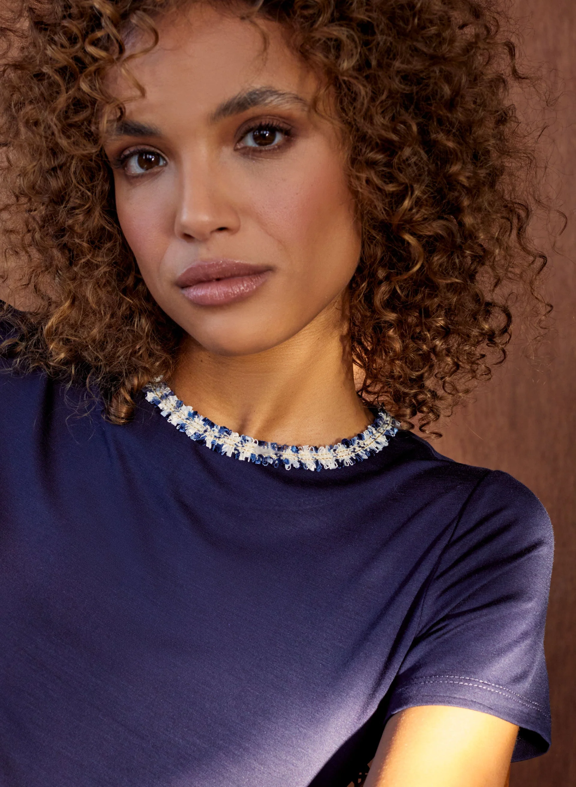 Sequin Trim Detail Top
