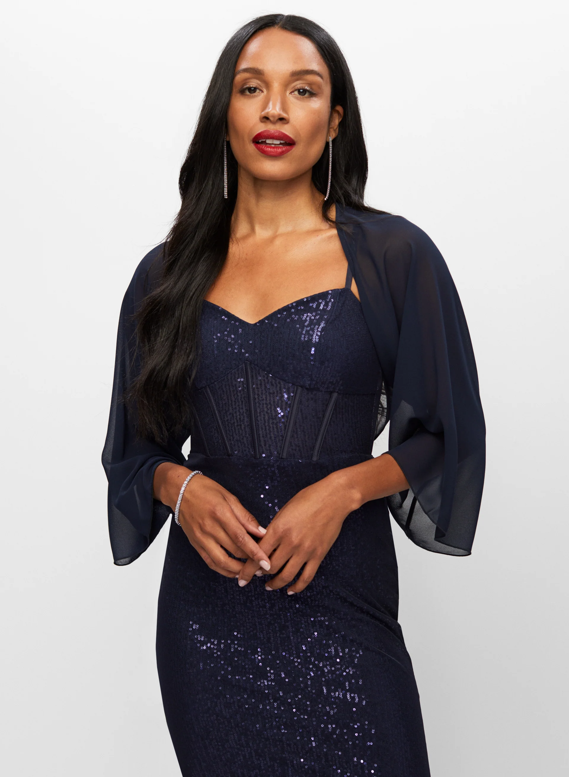 Long Sleeve Chiffon Bolero