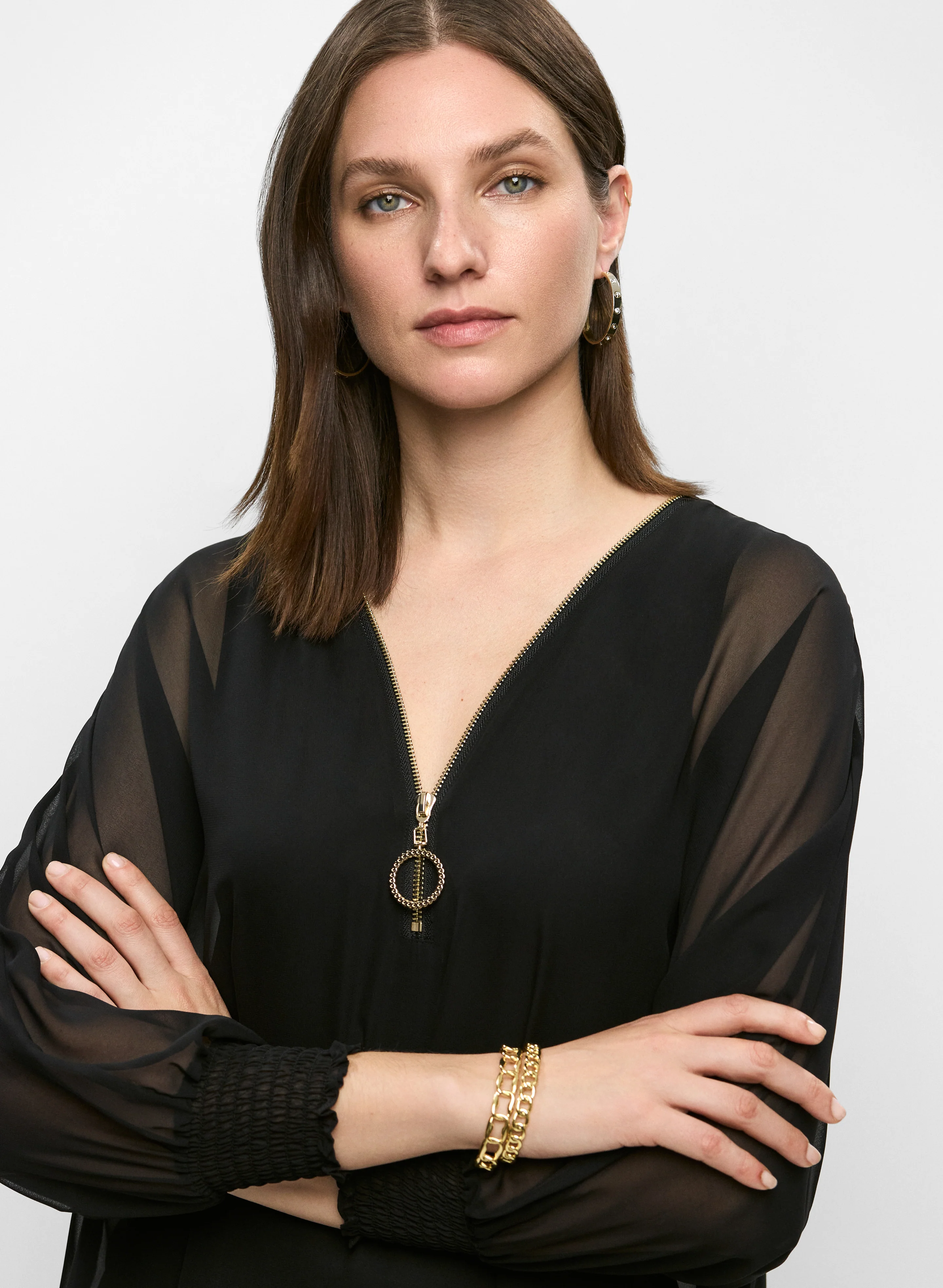 Asymmetric Zip Neck Tunic