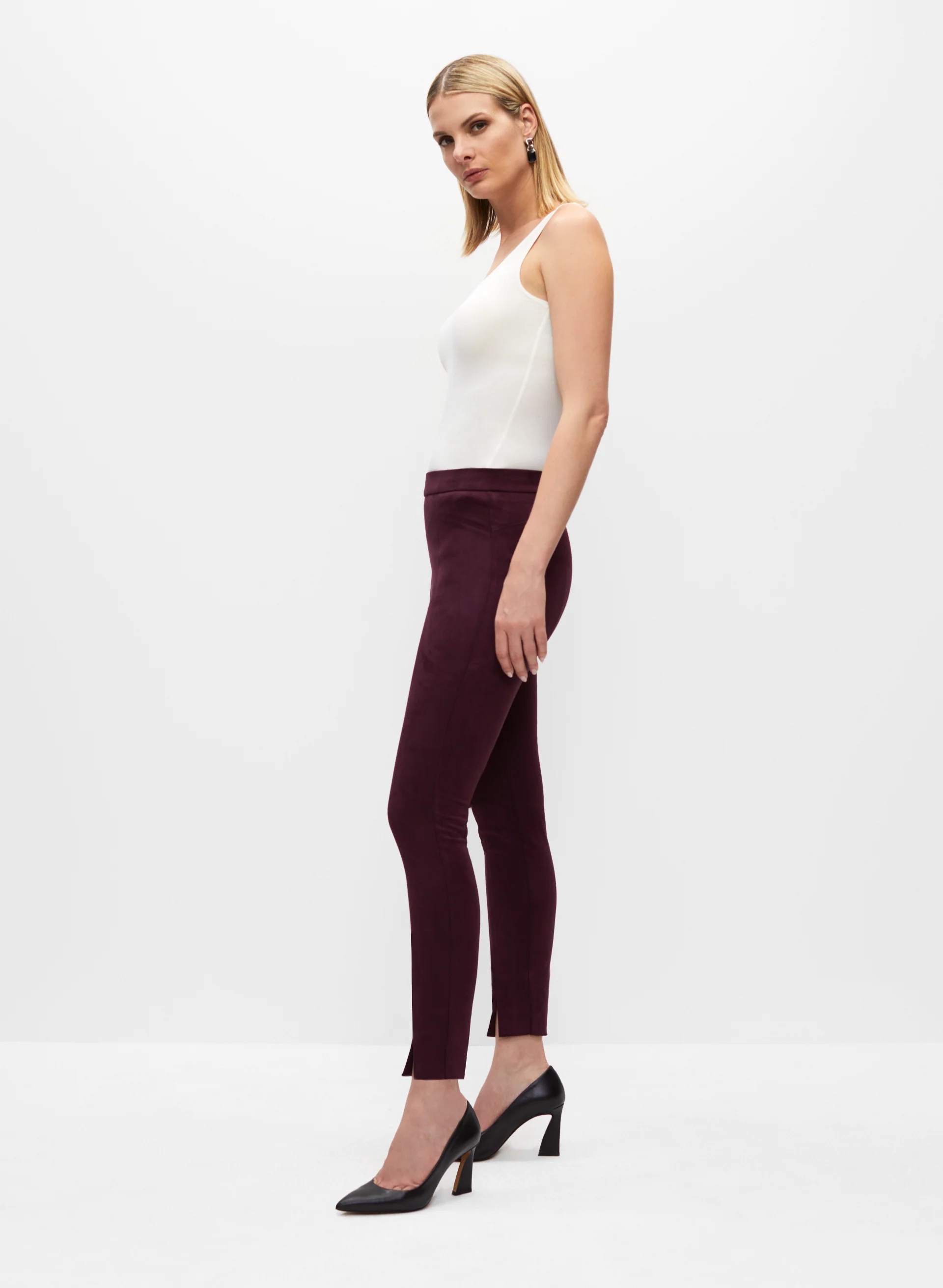 Faux Suede Pull-On Pants