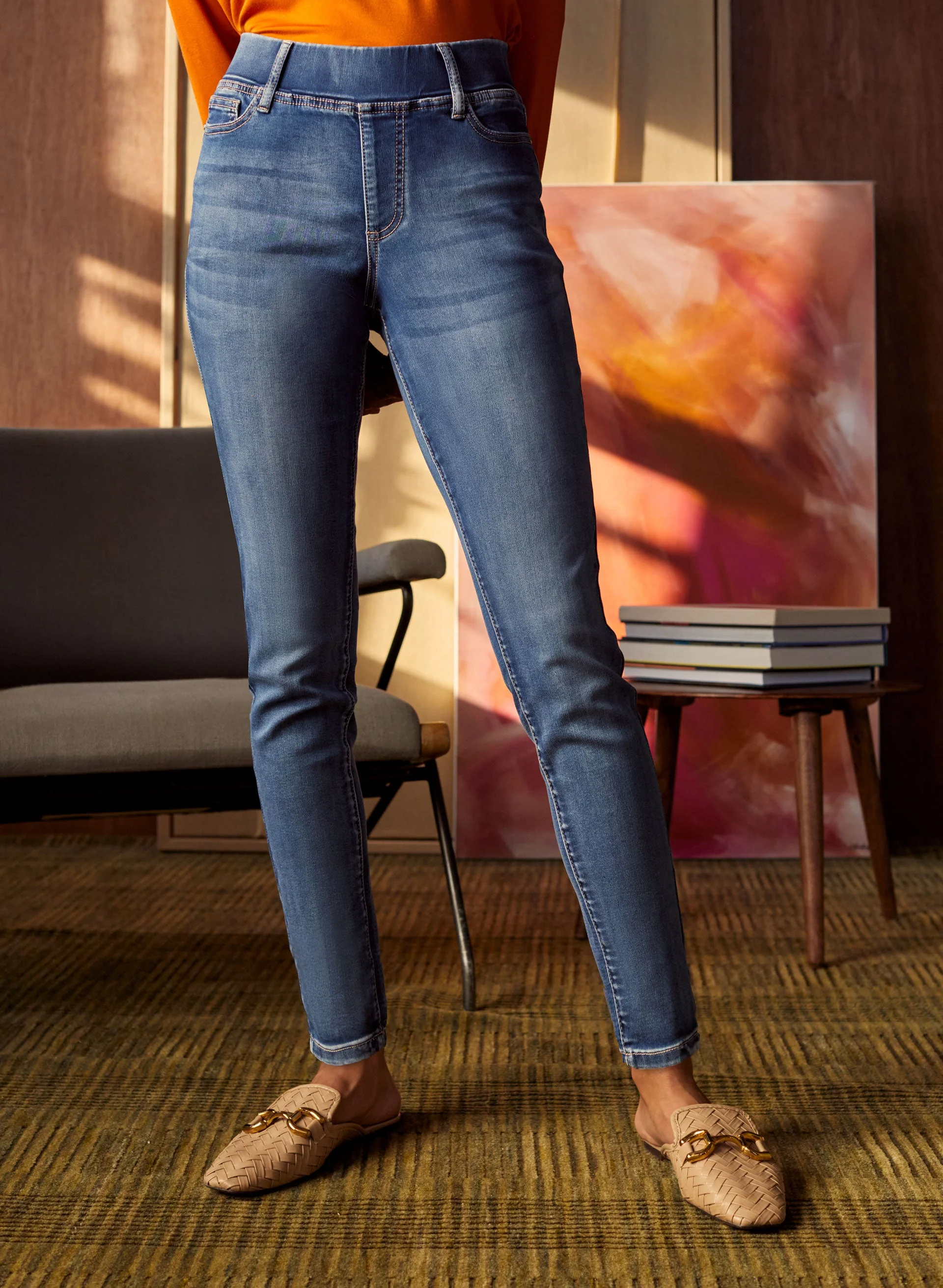 Pull-On Slim Leg Jeans