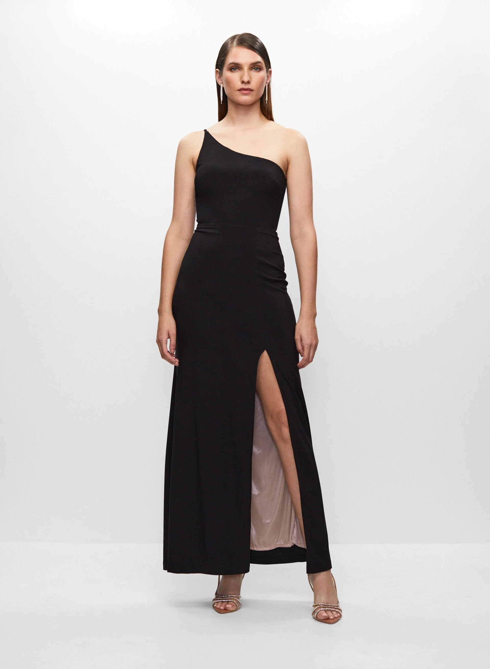 One-Shoulder Slit Dress