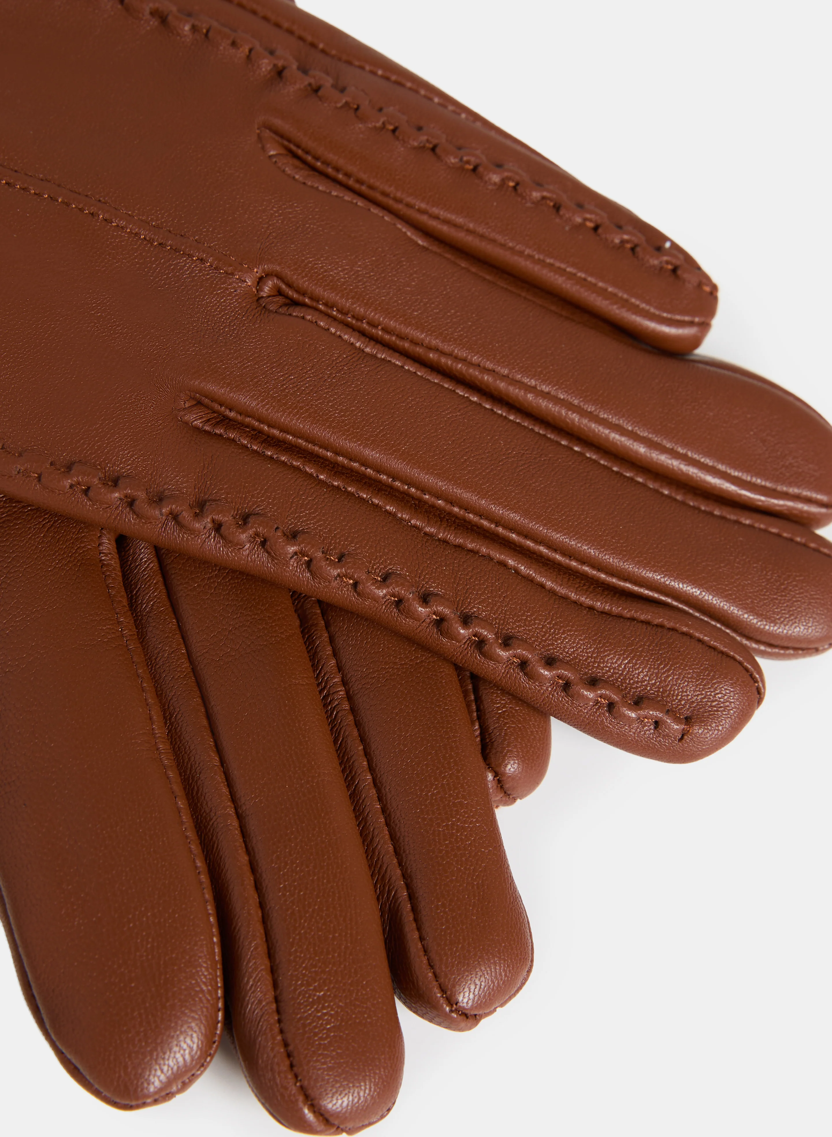 Raised Stitch Leather Gloves