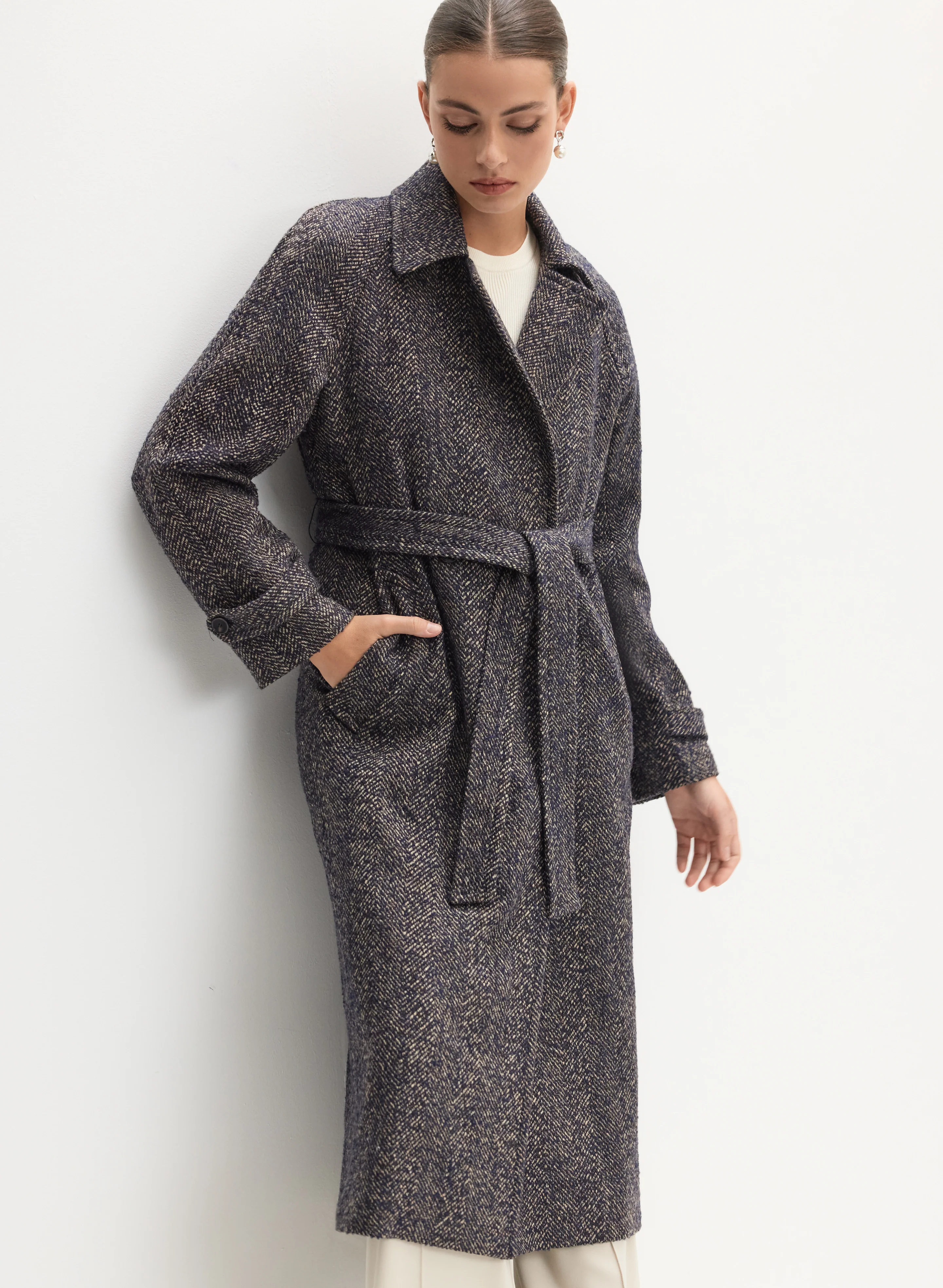 Tweed Wool-Blend Coat