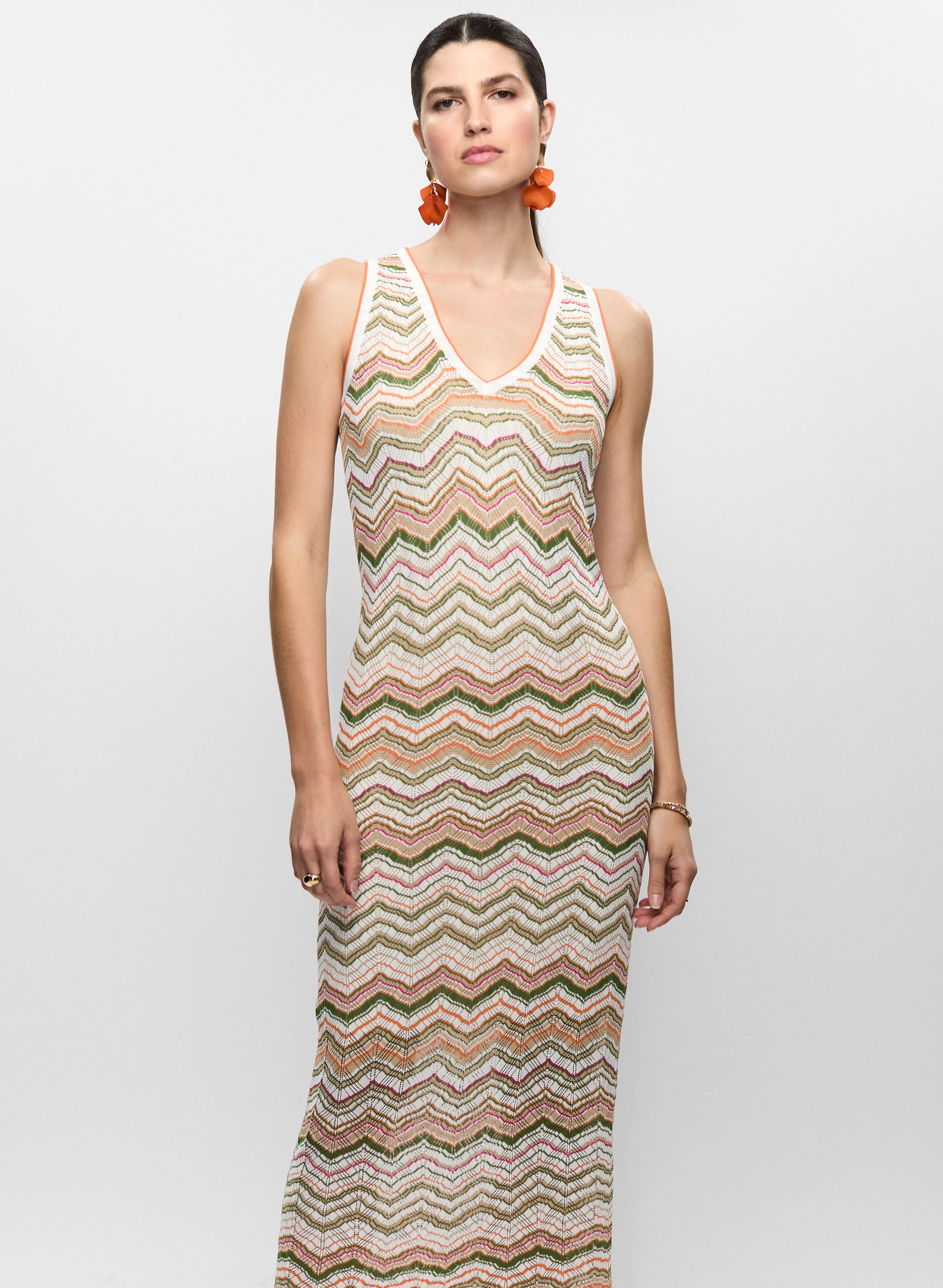 Zigzag Knit Maxi Dress