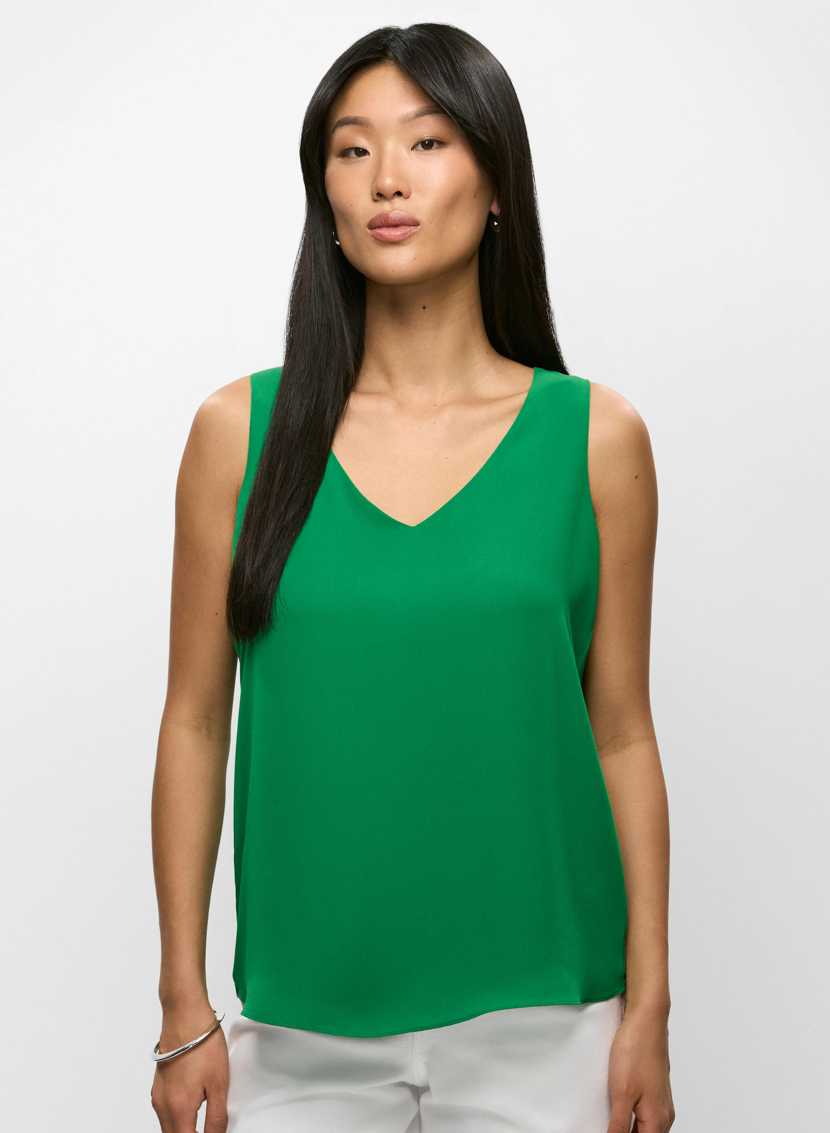Essential Sleeveless V-Neck Blouse