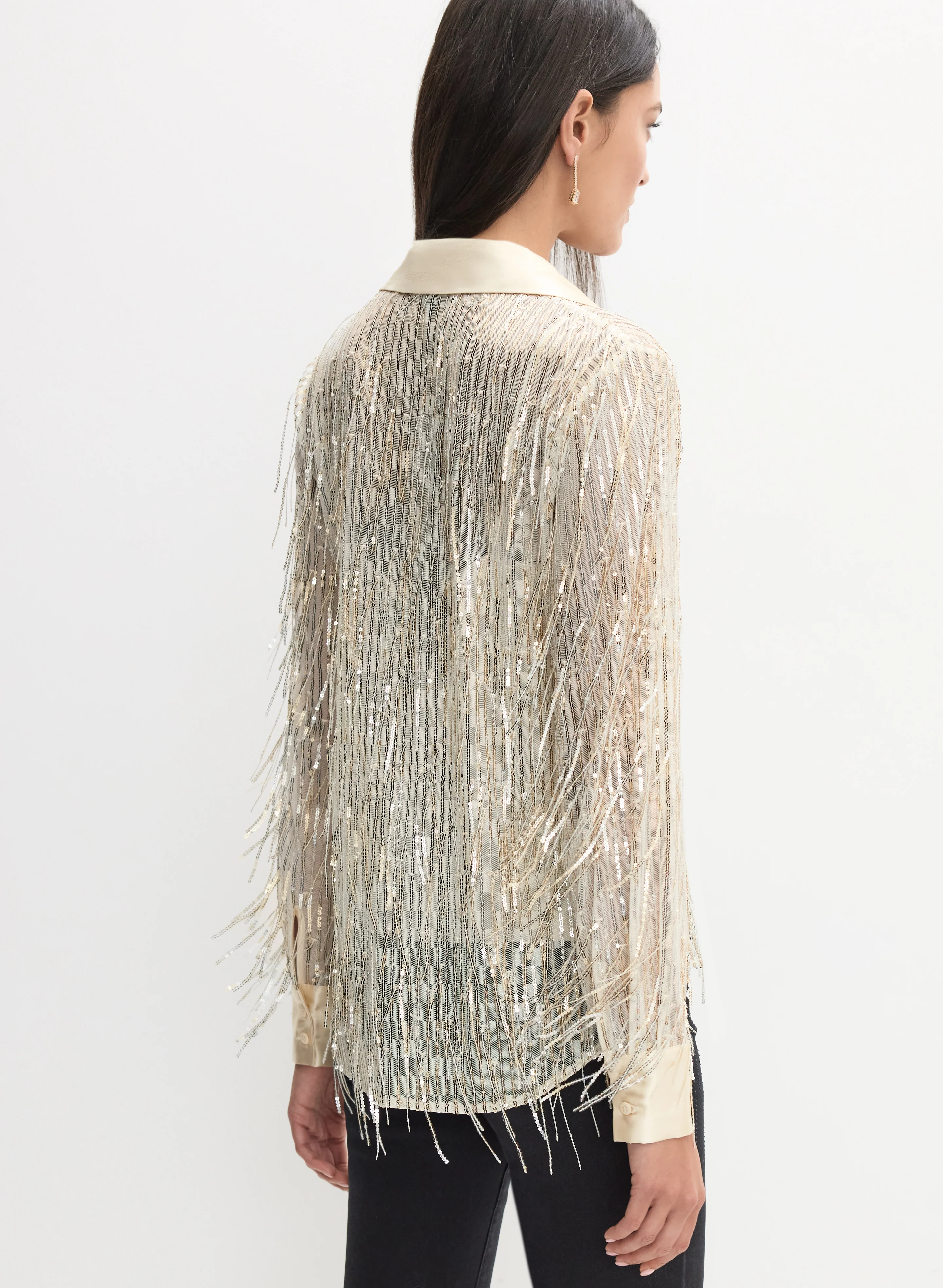 Sequined Fringe Blouse