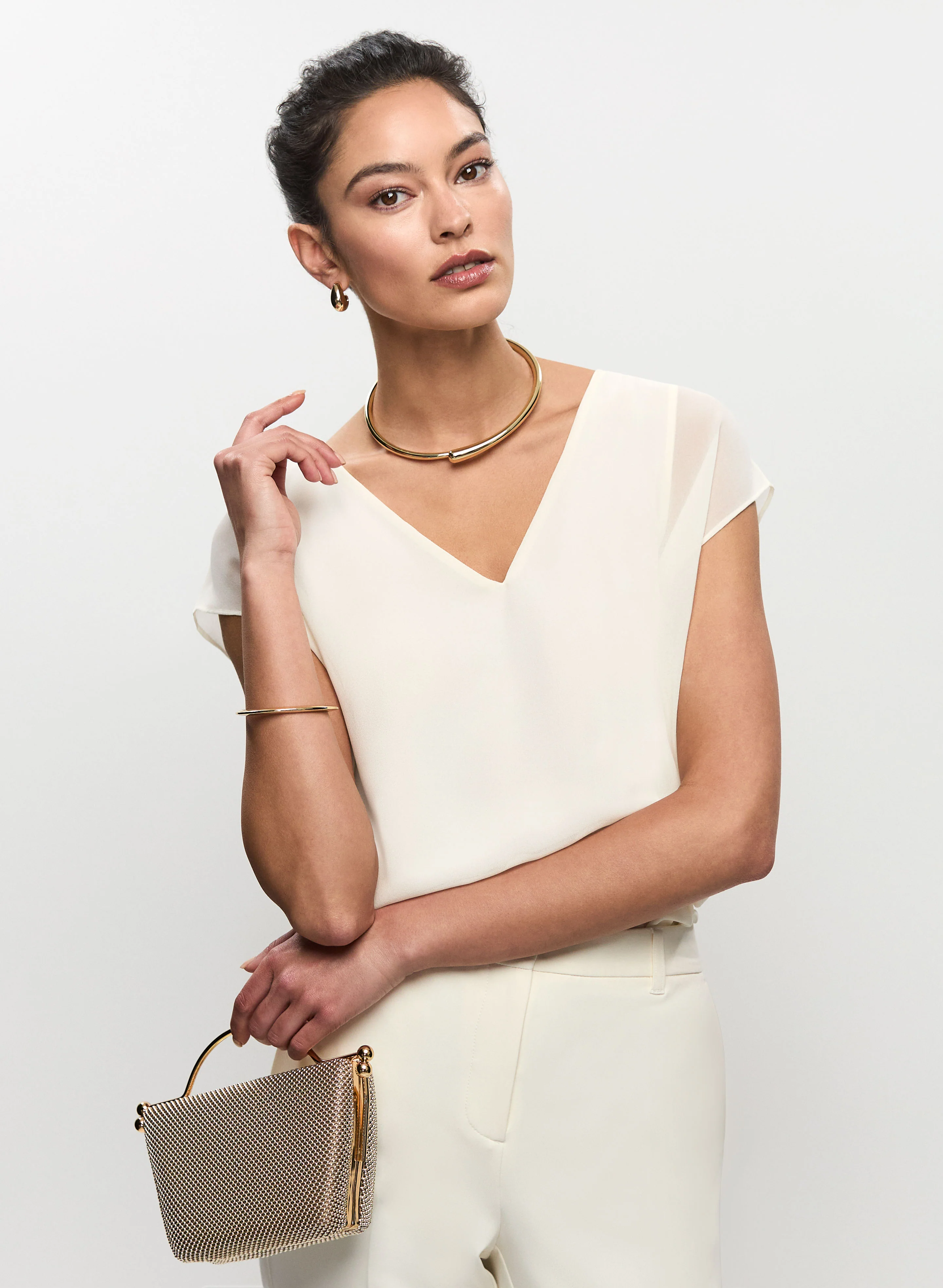 V-Neck Chiffon Blouse