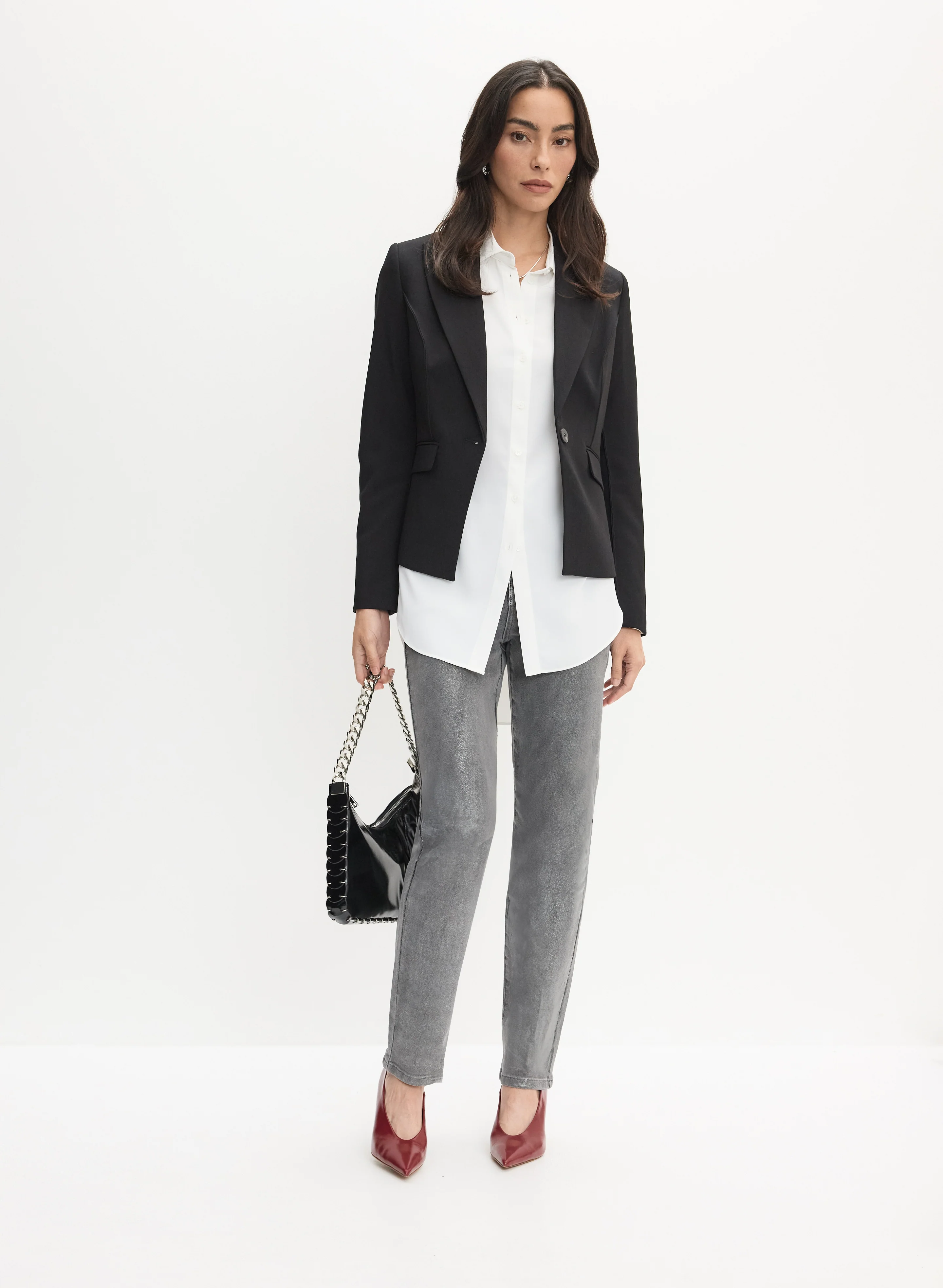 Button-Up Long Sleeve Blouse
