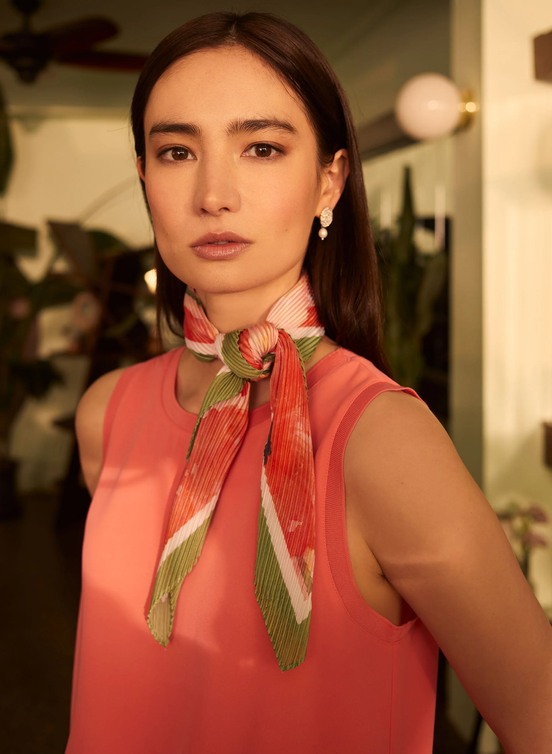 Sleeveless Crepe Blouse