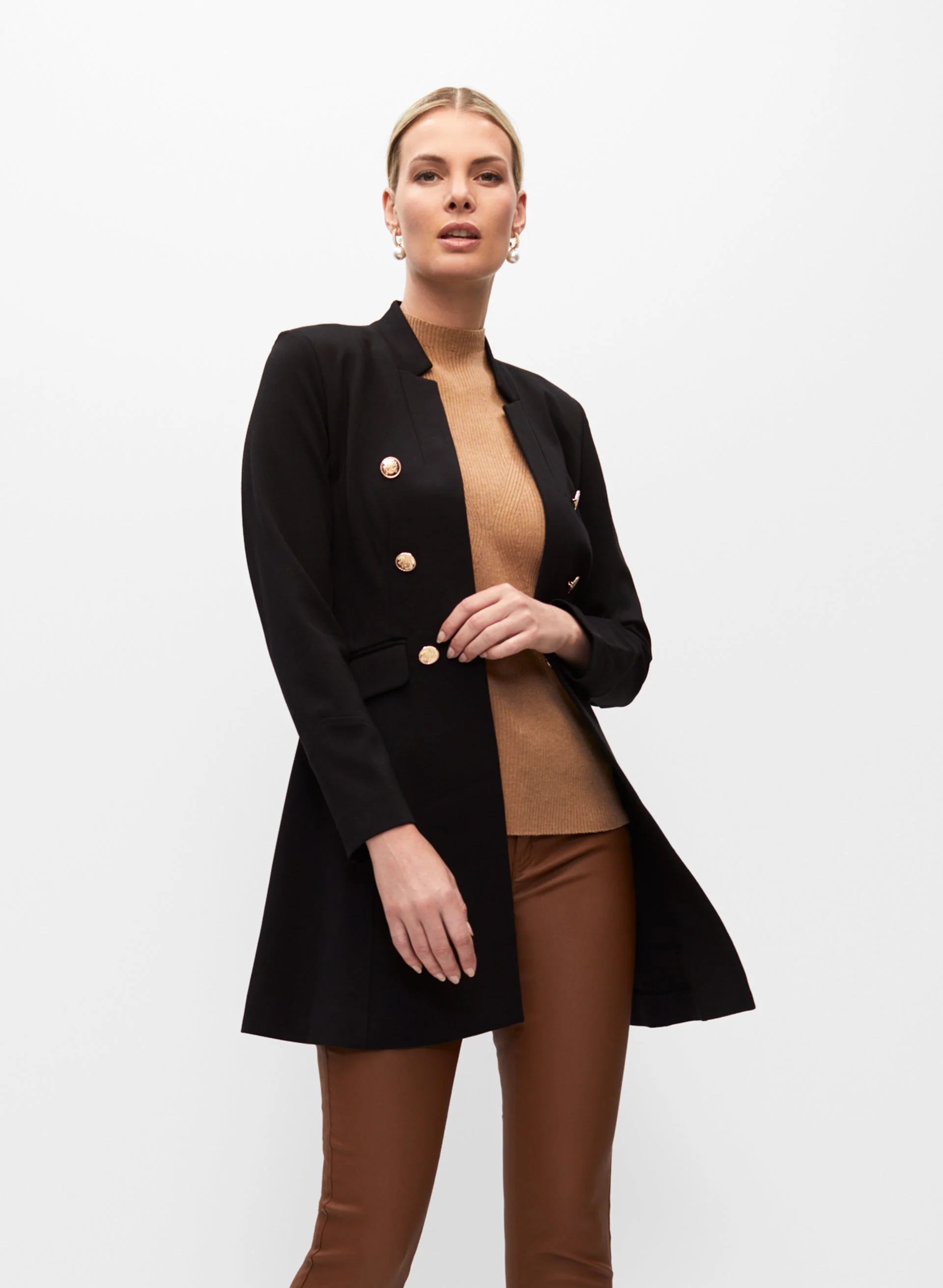 Crested Button Redingote Jacket