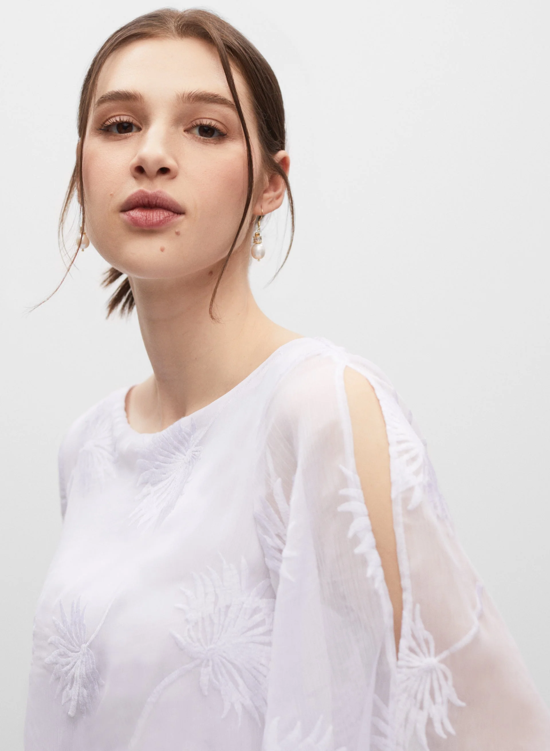 Embroidered Floral Detail Top