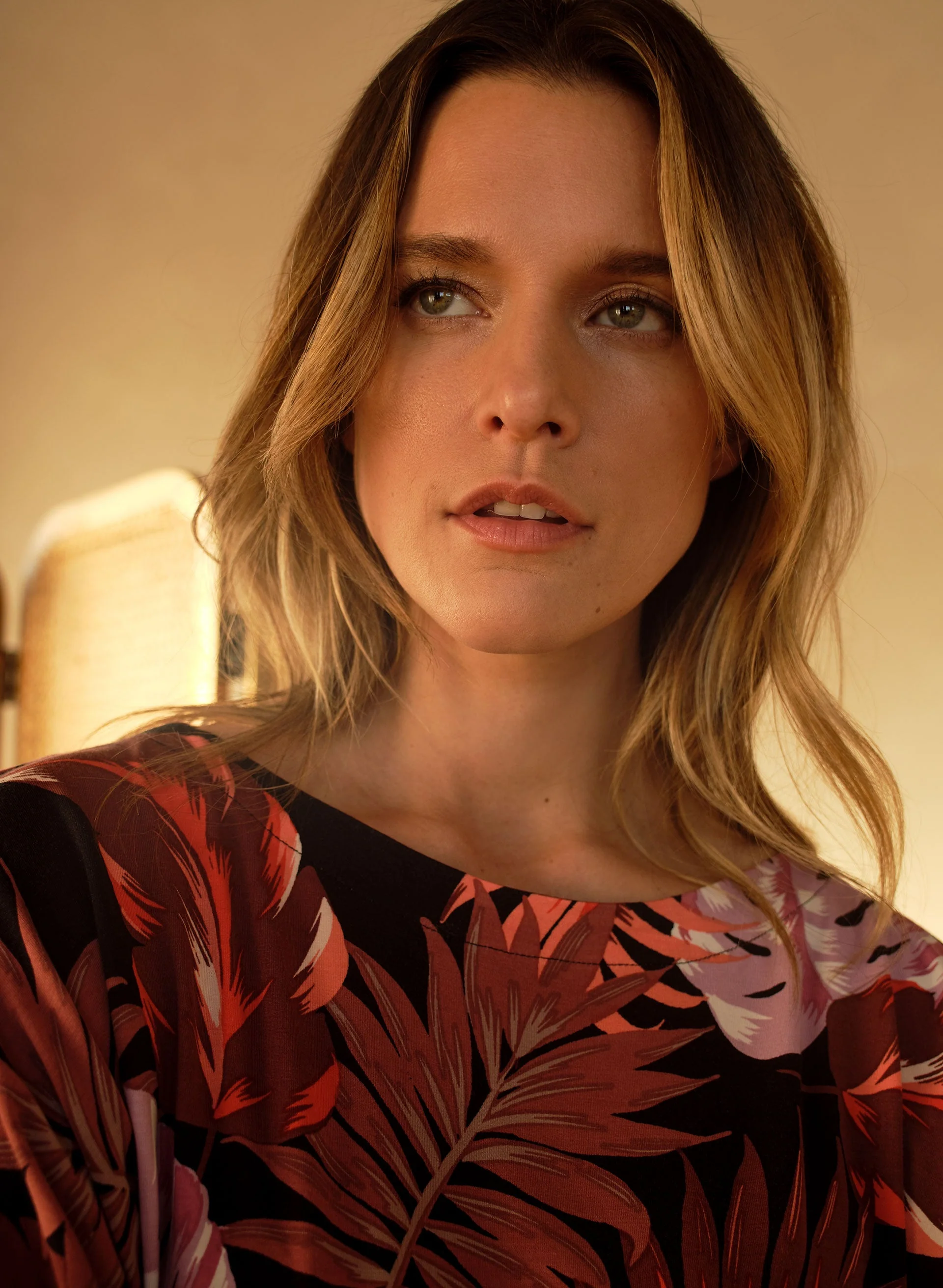 Palm Print Dolman Sleeve Top